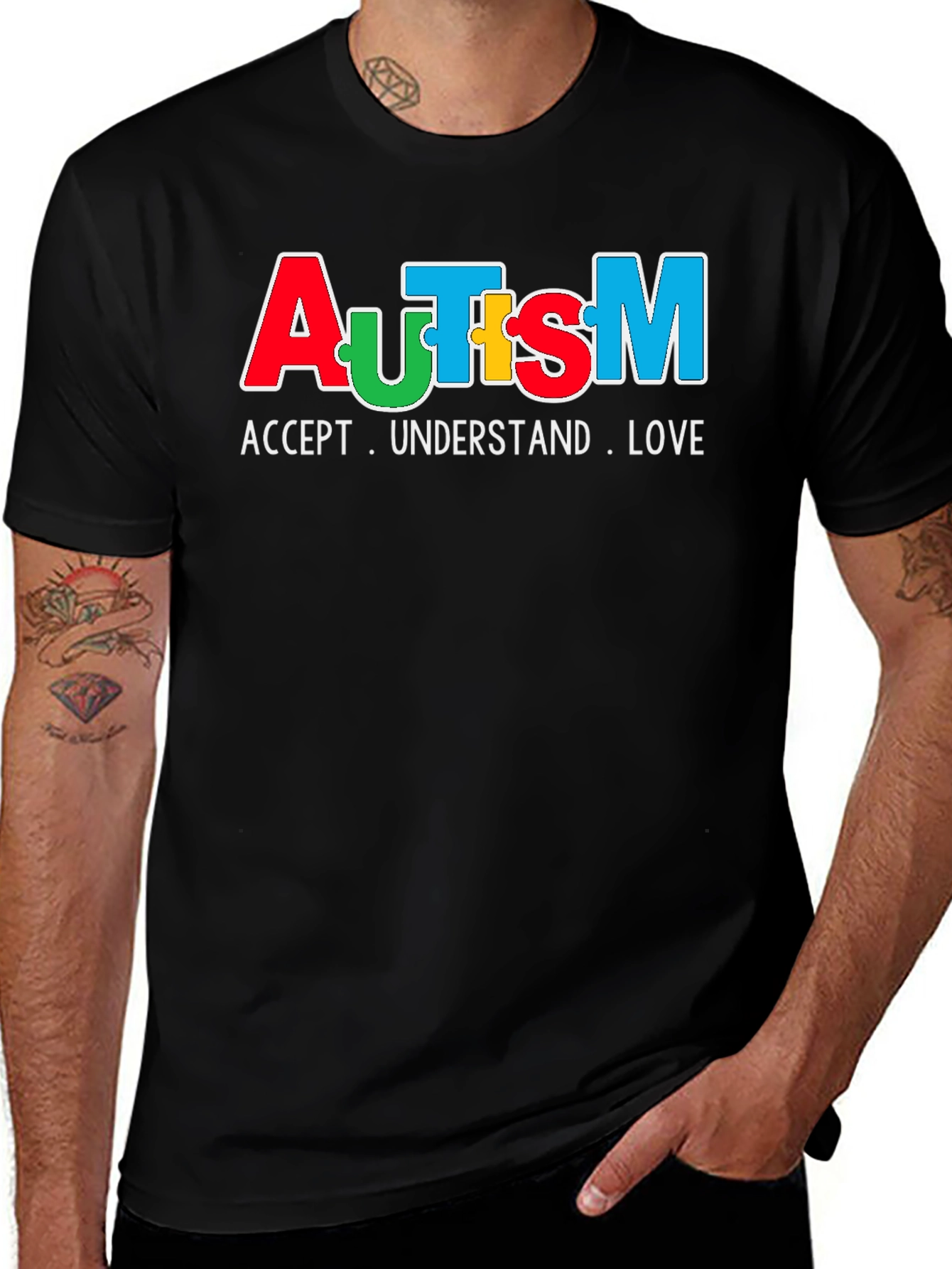 Autism Awareness T-Shirt - Accept, Understand, Love