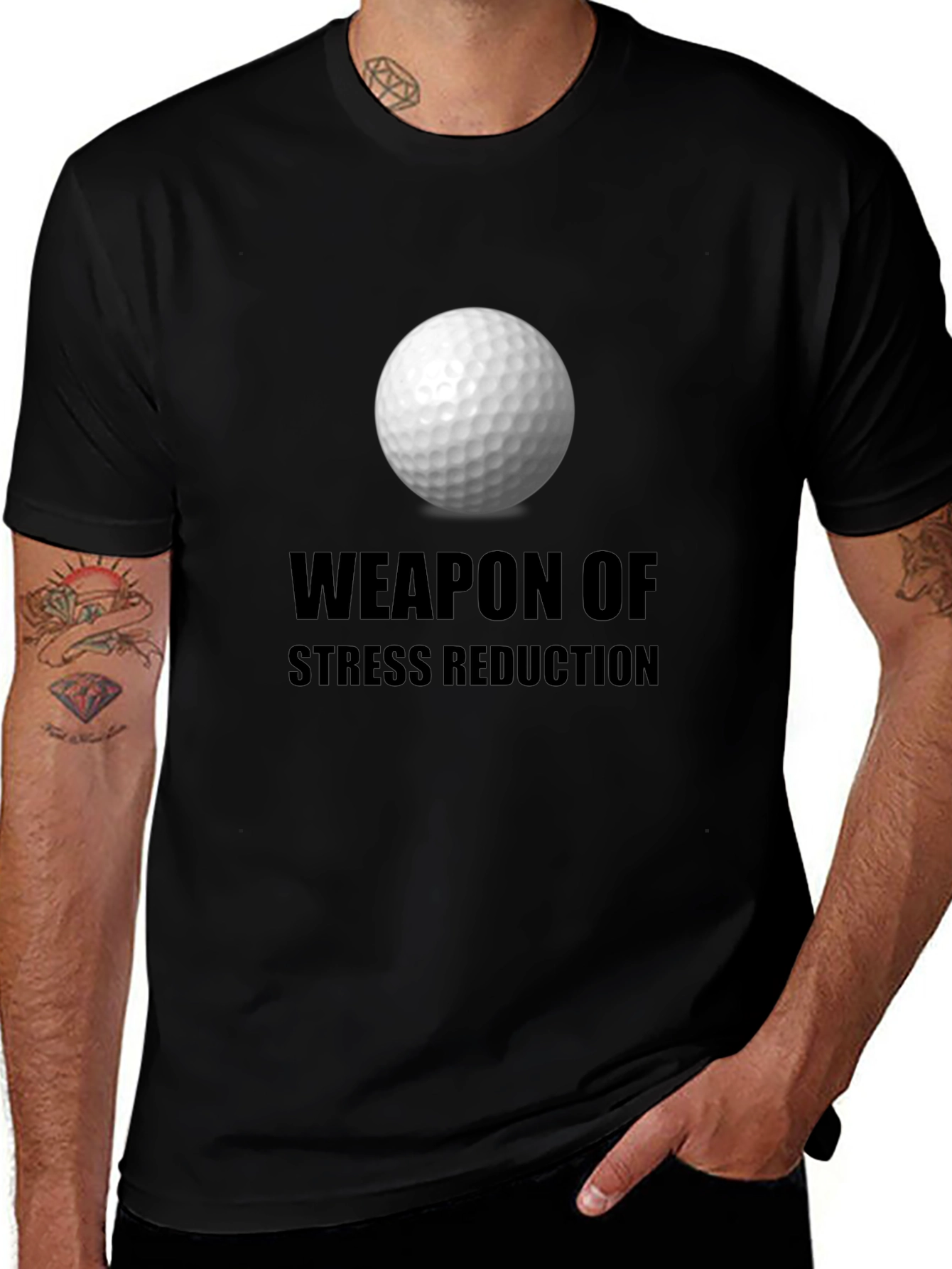 Variant 7 of Golf Ball Weapon Stress Reduction T-Shirt