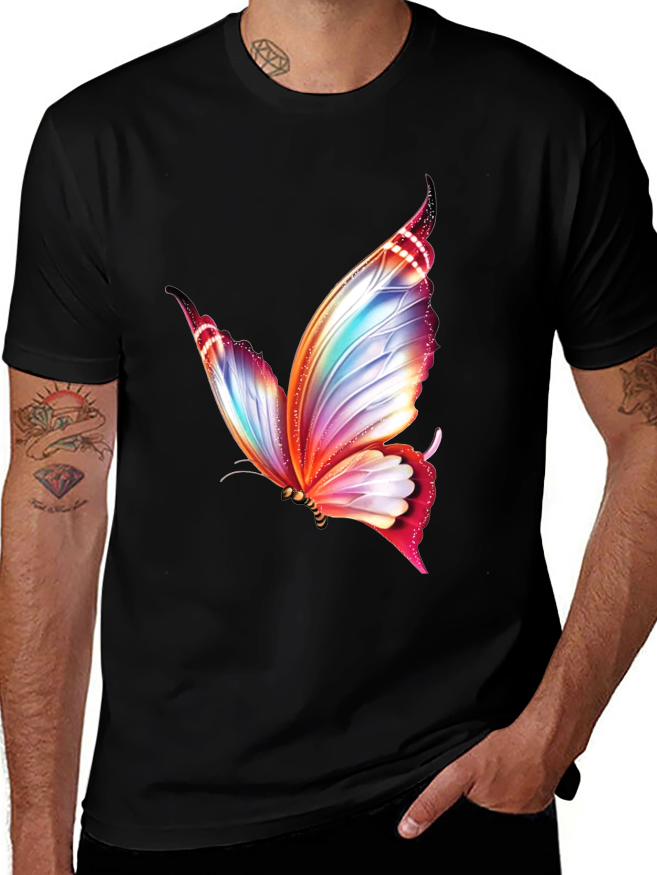 Variant 26 of Butterfly Graphic Black T-Shirt | Stylish Men's Tee