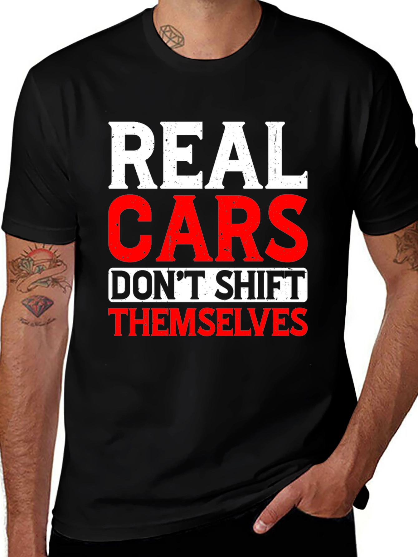 Variant 12 of Real Cars Don't Shift Themselves T-Shirt