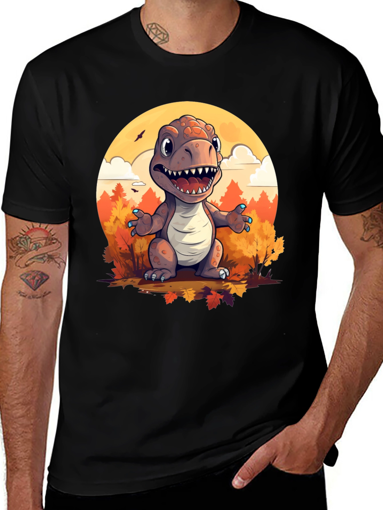 Variant 4 of Cartoon Dinosaur Graphic Tee