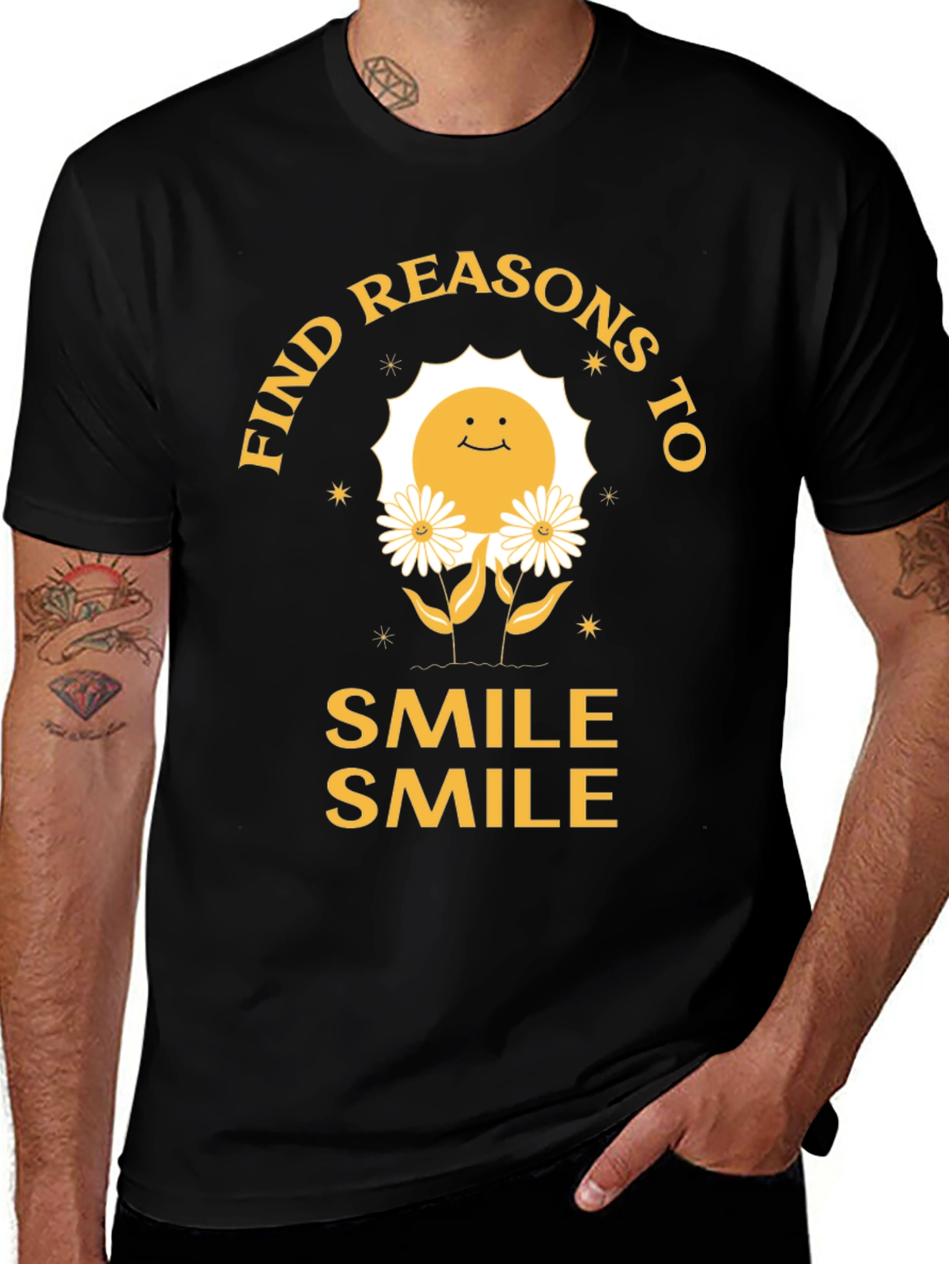 Variant 21 of Smile Graphic Tee - Find Reasons To Smile T-Shirt