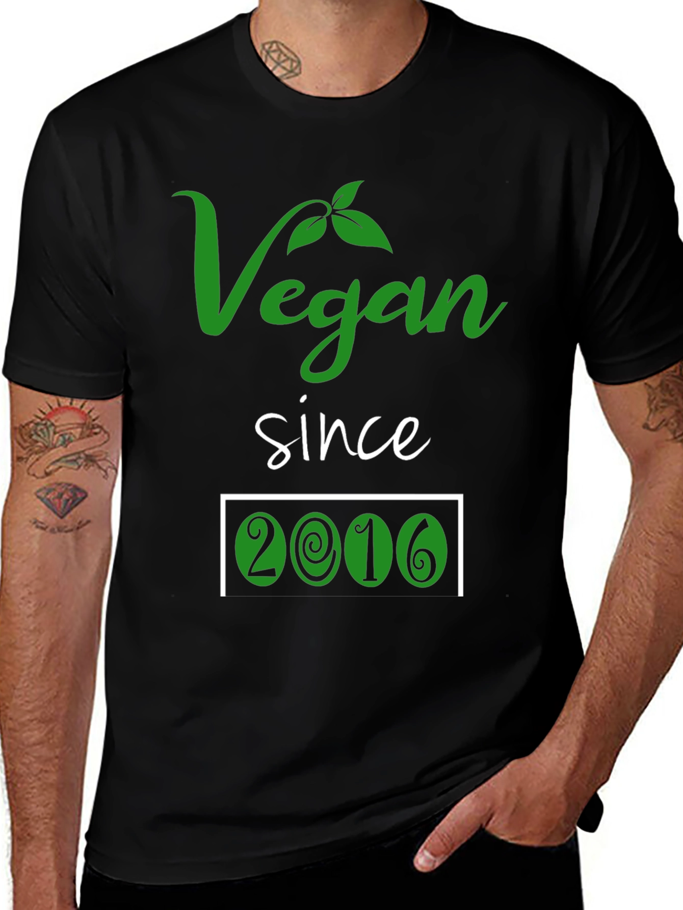 Black Vegan Since 2016 T-Shirt main image