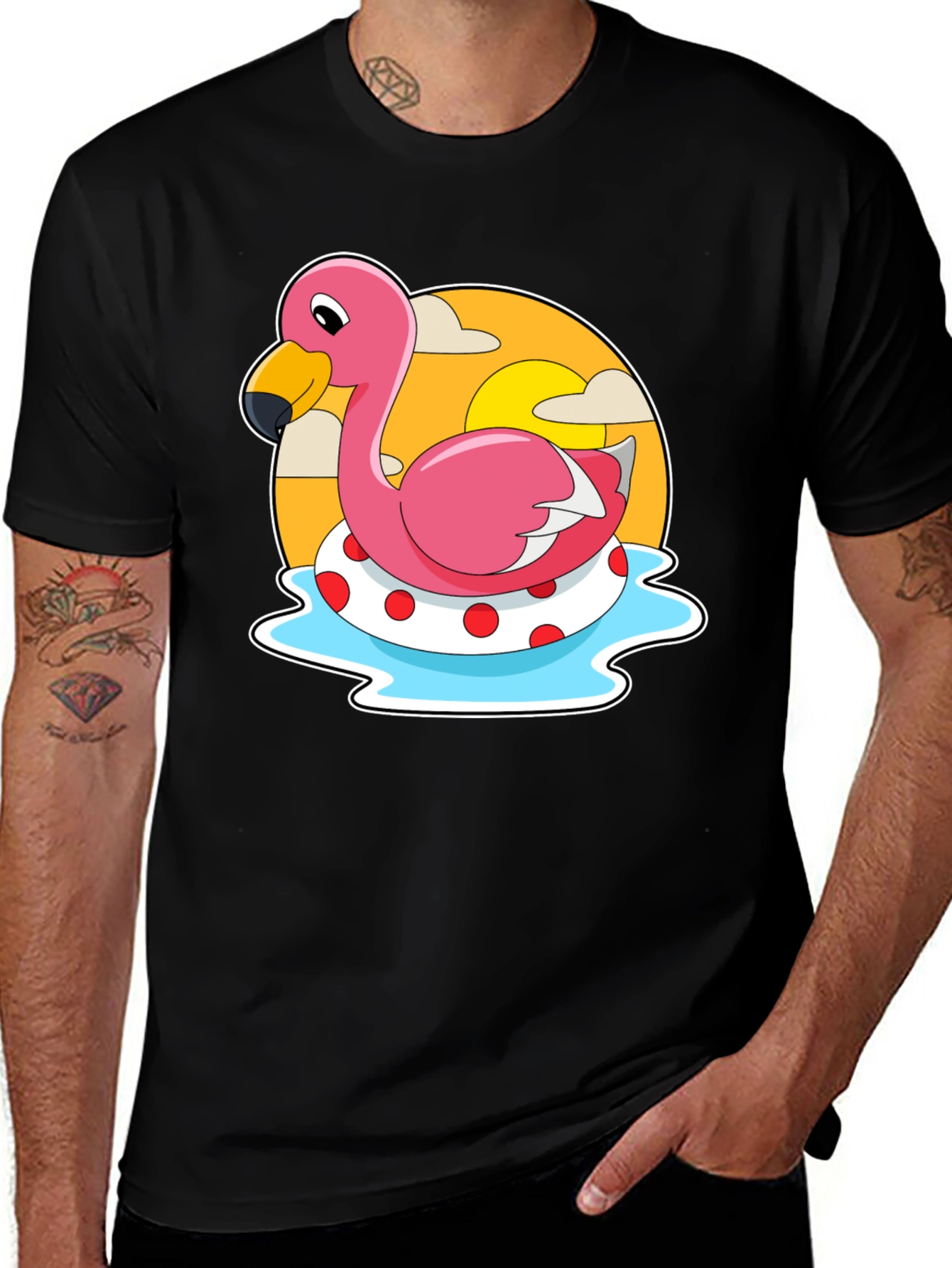 Variant 26 of Flamingo Pool Float Graphic Tee