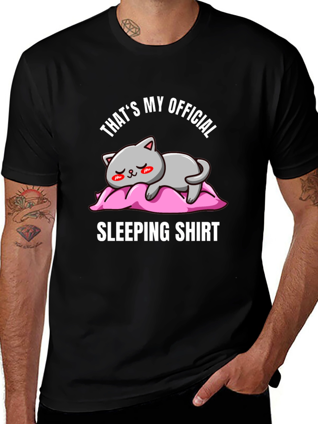 Variant 4 of Cute Cat Sleeping Shirt - Official Sleeping Shirt