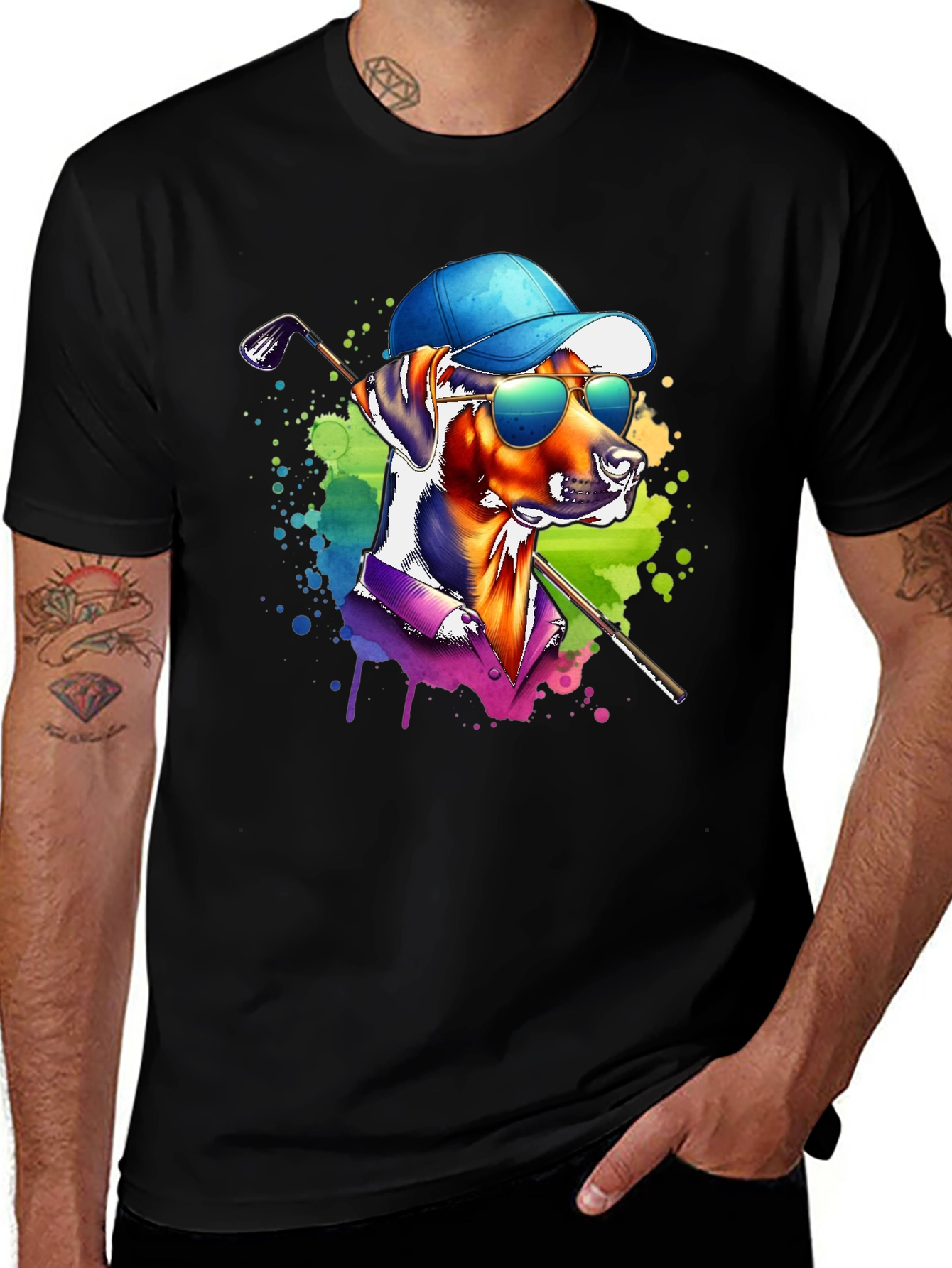 Variant 30 of Dog Golfer Graphic T-Shirt