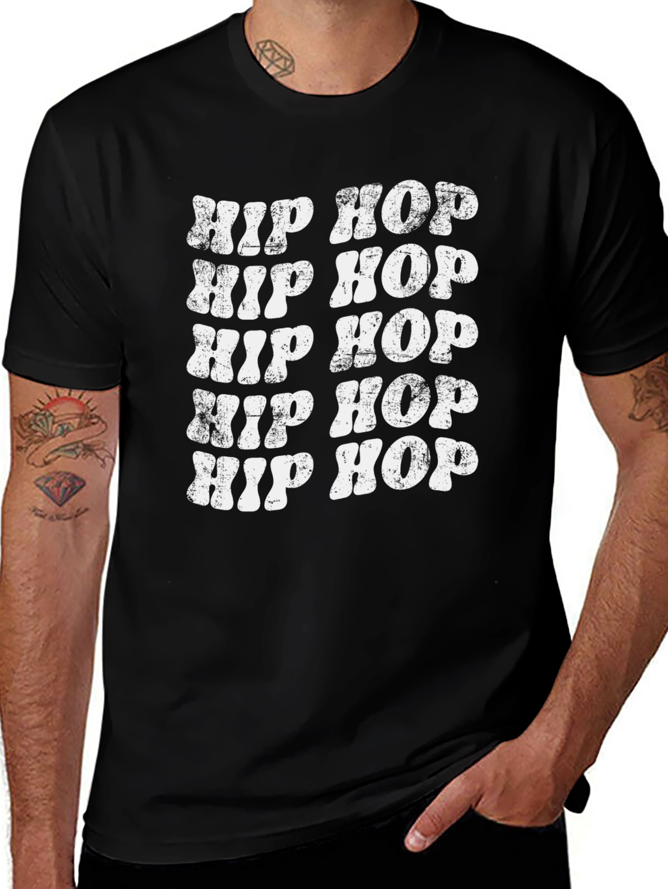 Variant 11 of Retro Hip Hop T-Shirt - Distressed Design