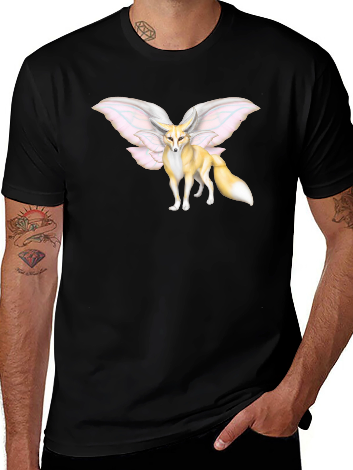 Fennec Fox Fairy Wings T-Shirt | Unique Graphic Tee