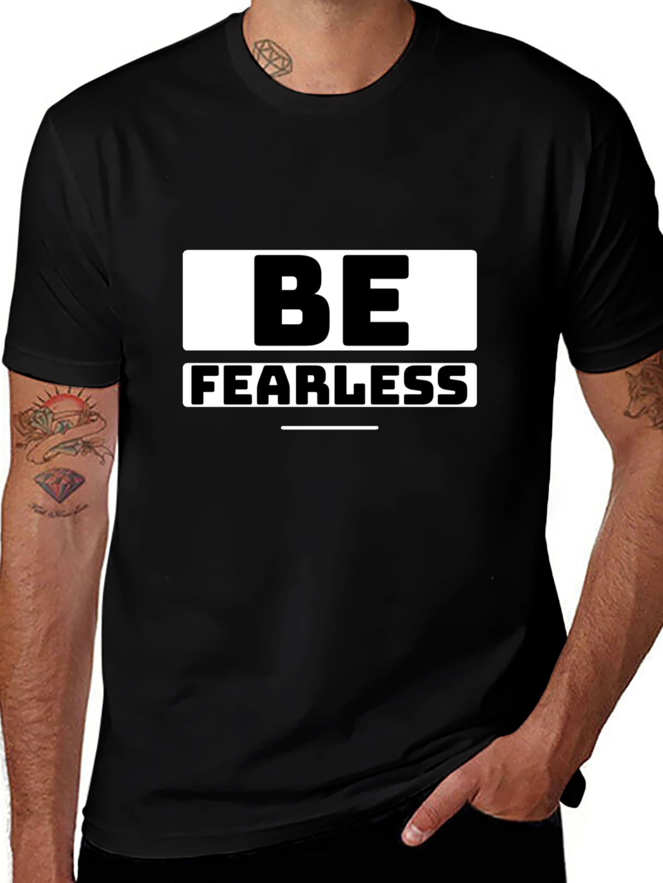 Variant 29 of Be Fearless Black Graphic T-Shirt
