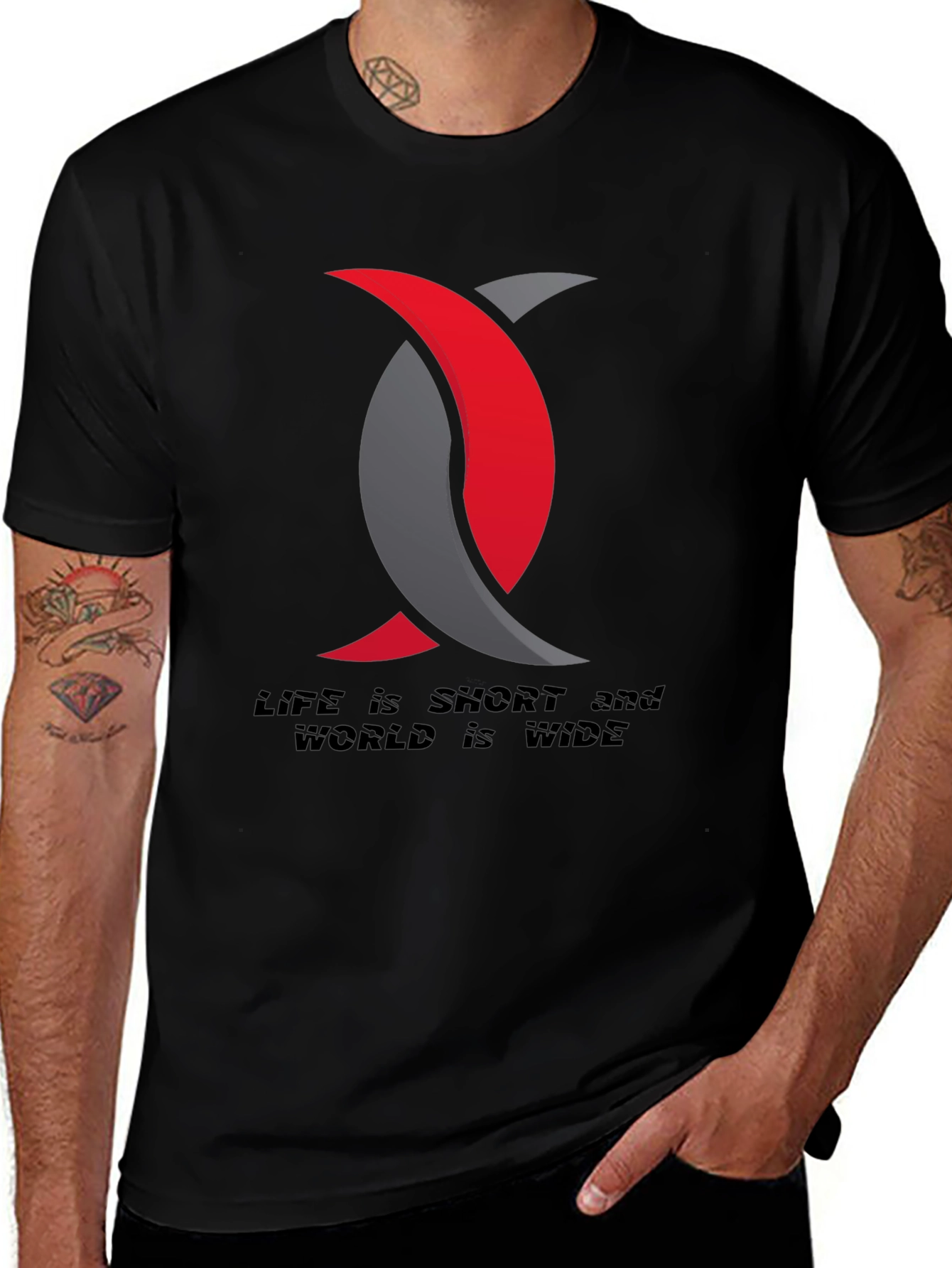 Variant 4 of Stylish Black T-Shirt with Abstract Design