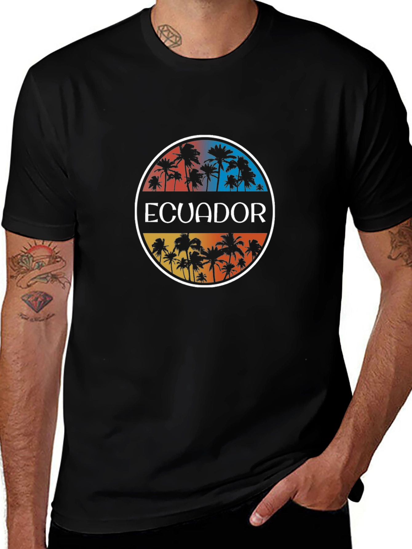 Ecuador Palm Tree Graphic Tee - Tropical Vacation T-Shirt