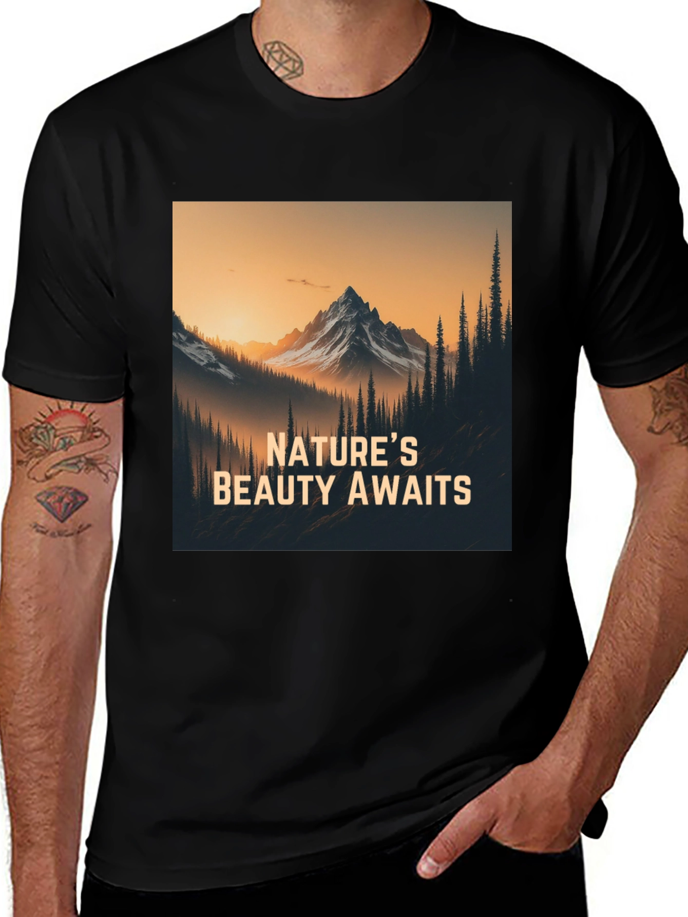 Variant 24 of Nature's Beauty Awaits Black Graphic Tee