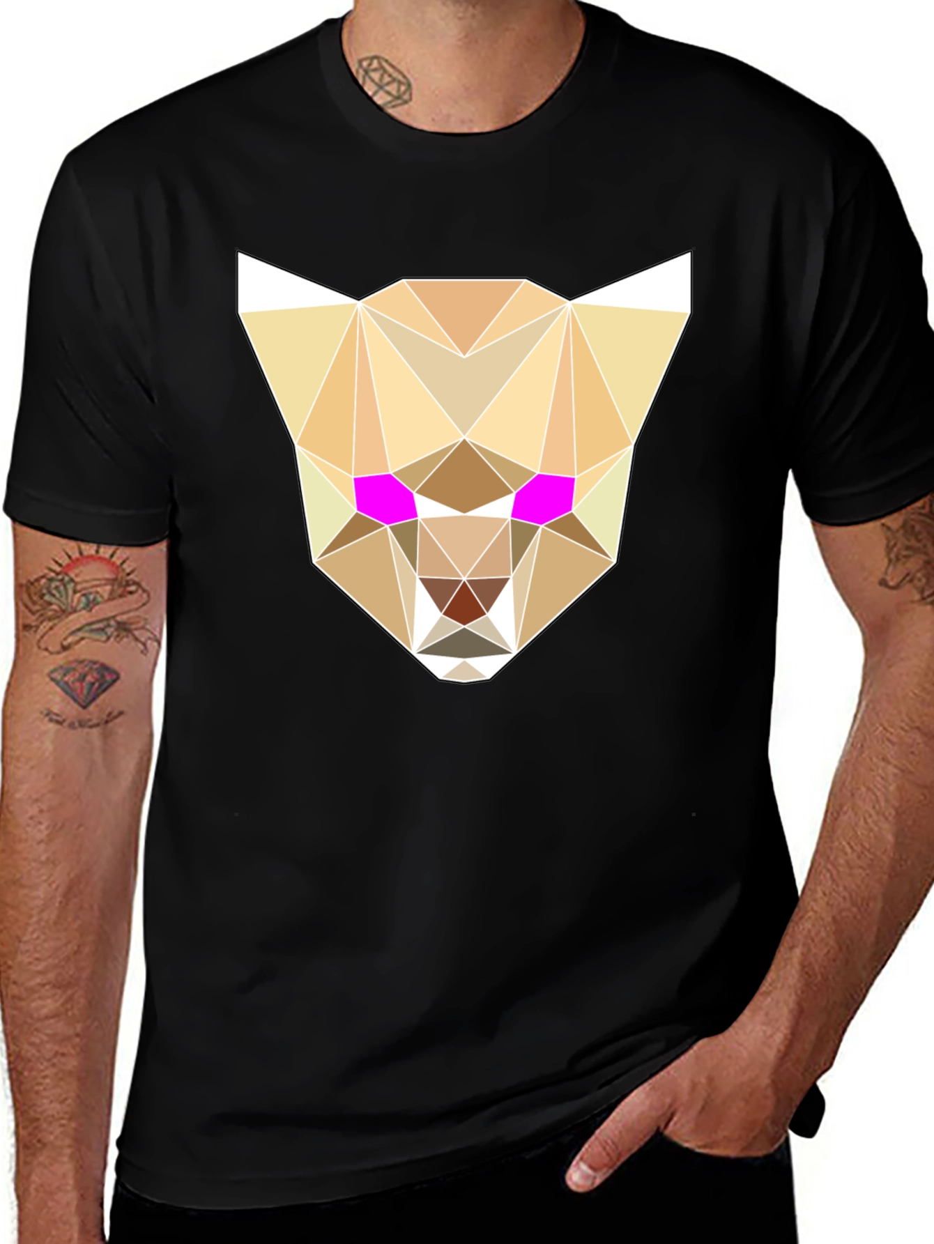 Variant 3 of Geometric Cheetah Graphic Tee - Stylish & Unique