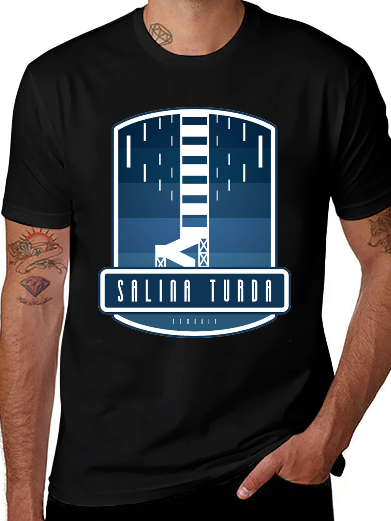 Salina Turda Black T-Shirt - Landmark Souvenir Tee