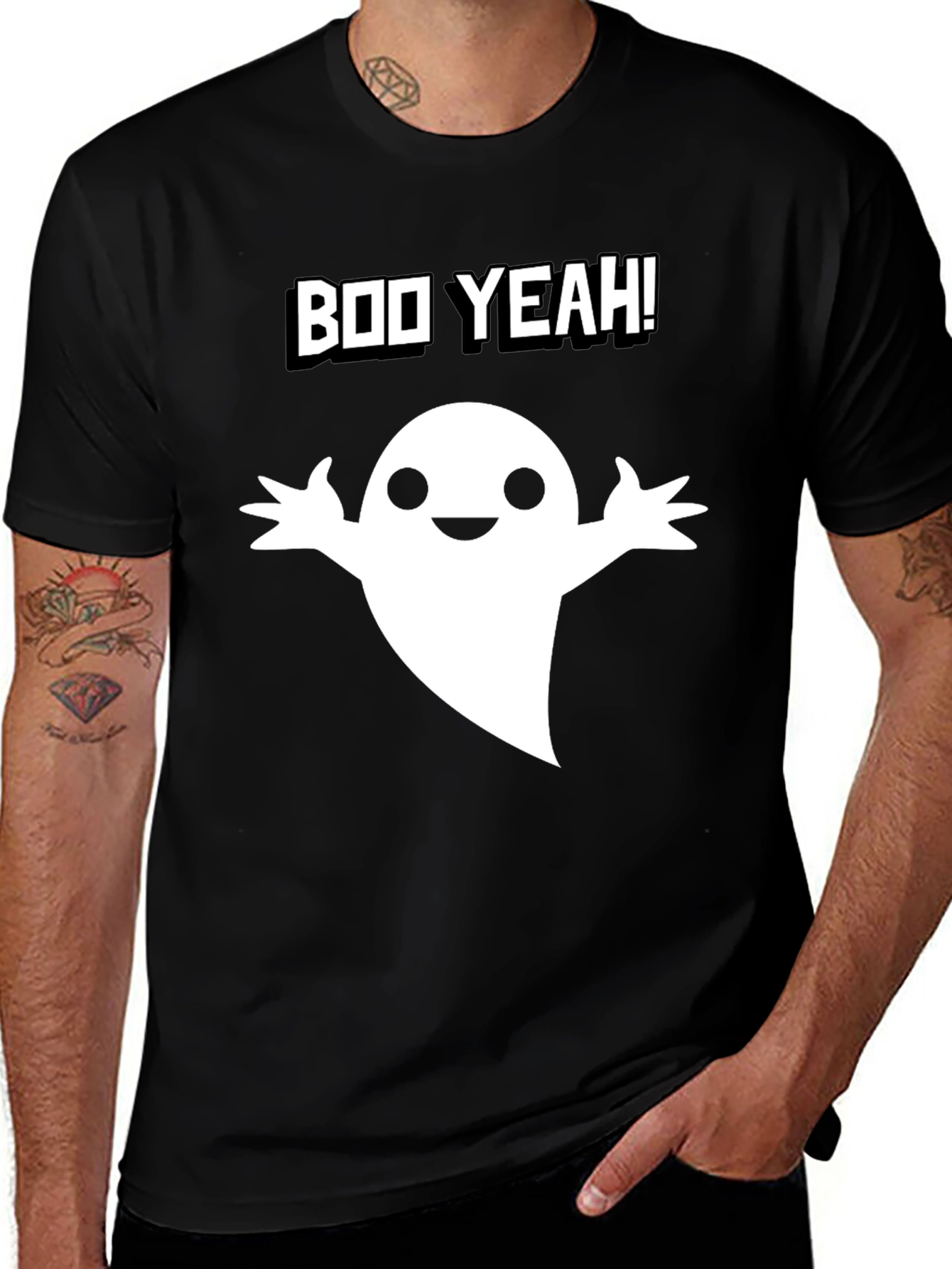 Boo Yeah! Ghost Graphic Tee - Halloween Fun