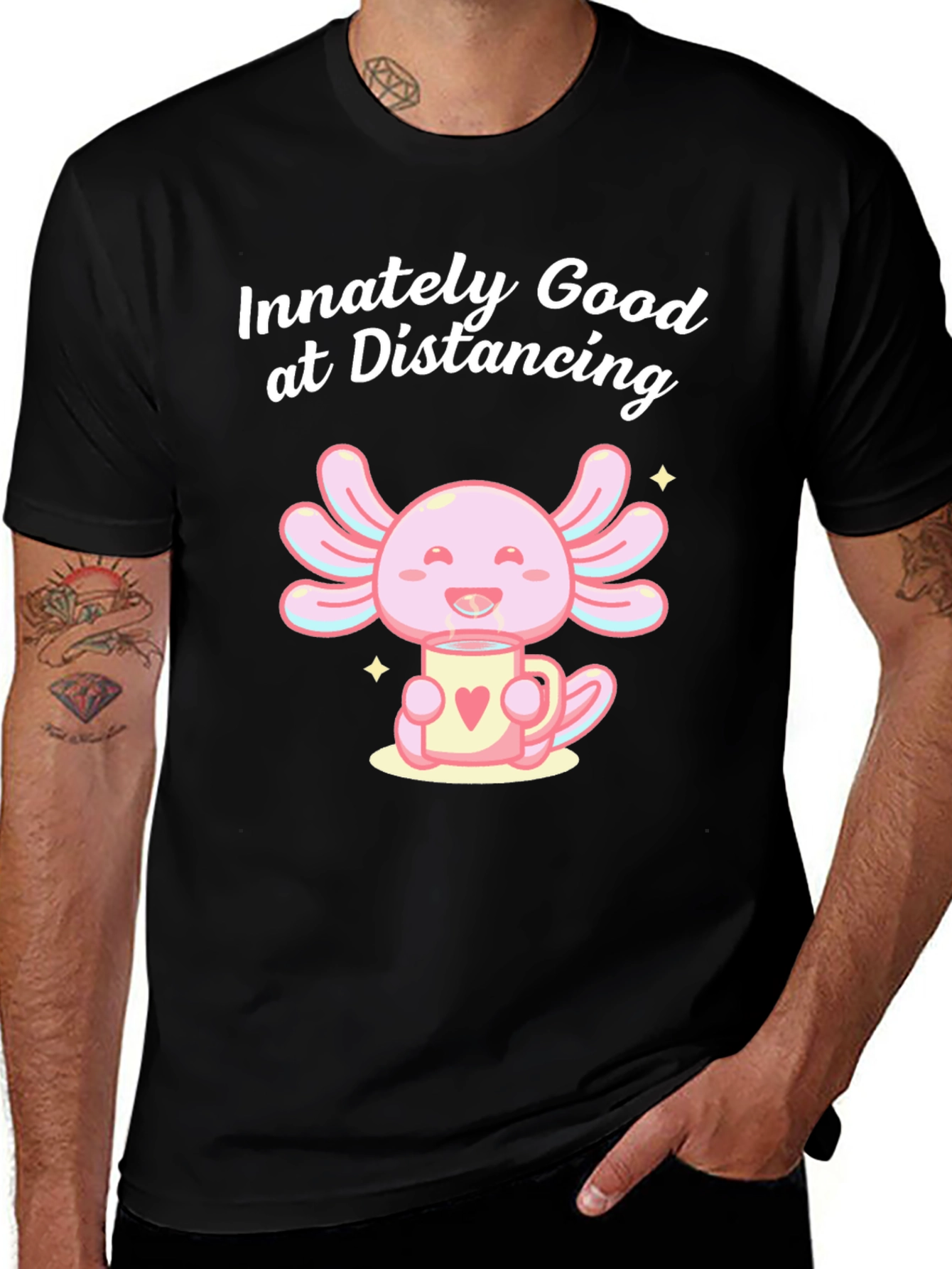Variant 28 of Innate Good Distancing Axolotl Black T-Shirt
