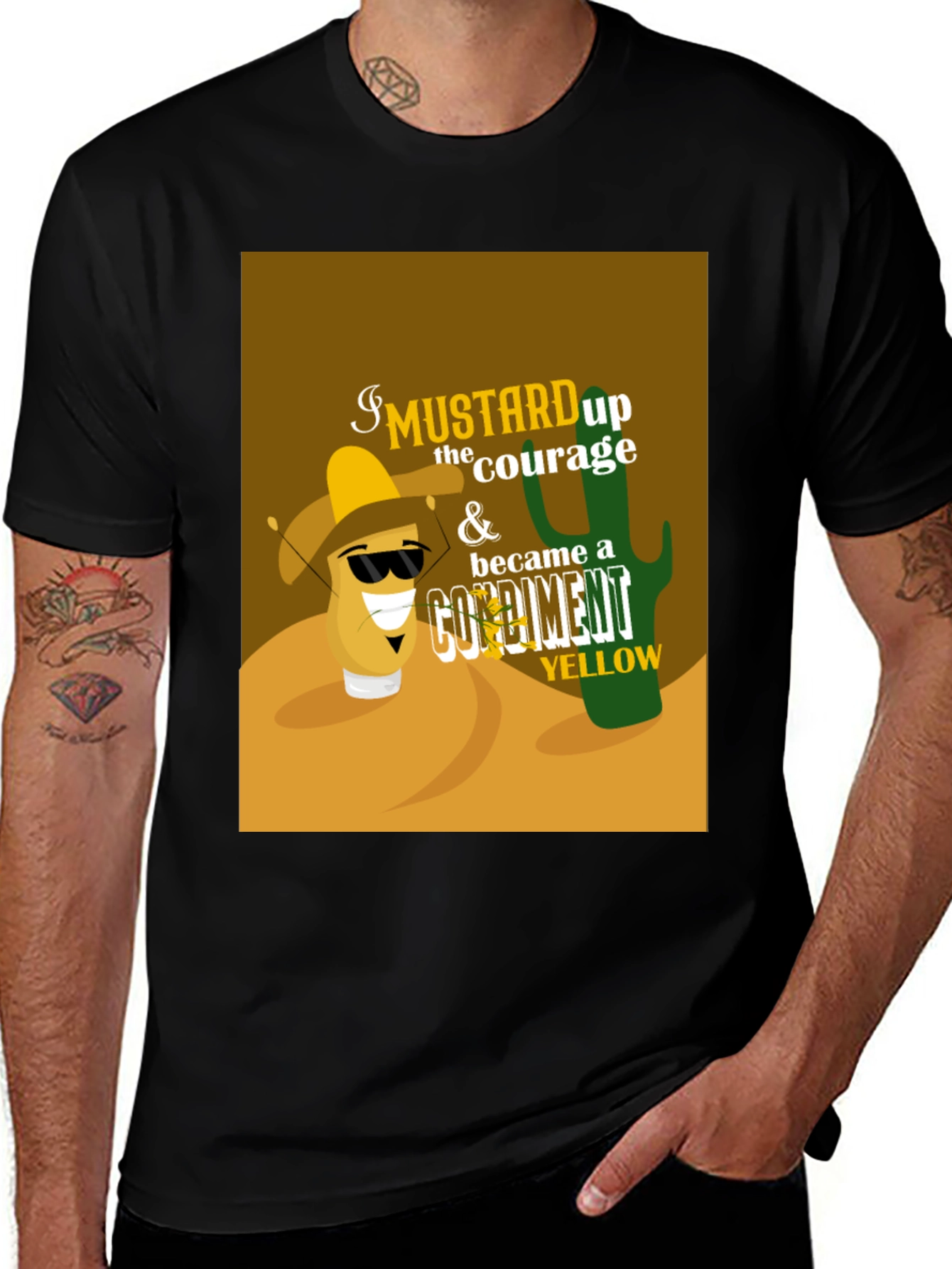 Variant 26 of Mustard Up T-Shirt: Courage & Condiment Yellow