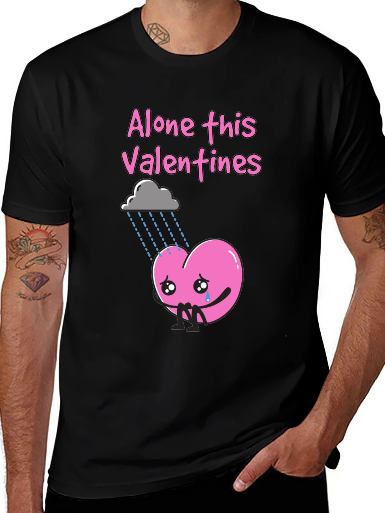 Alone This Valentines T-Shirt - Funny Single Valentine's Day Tee