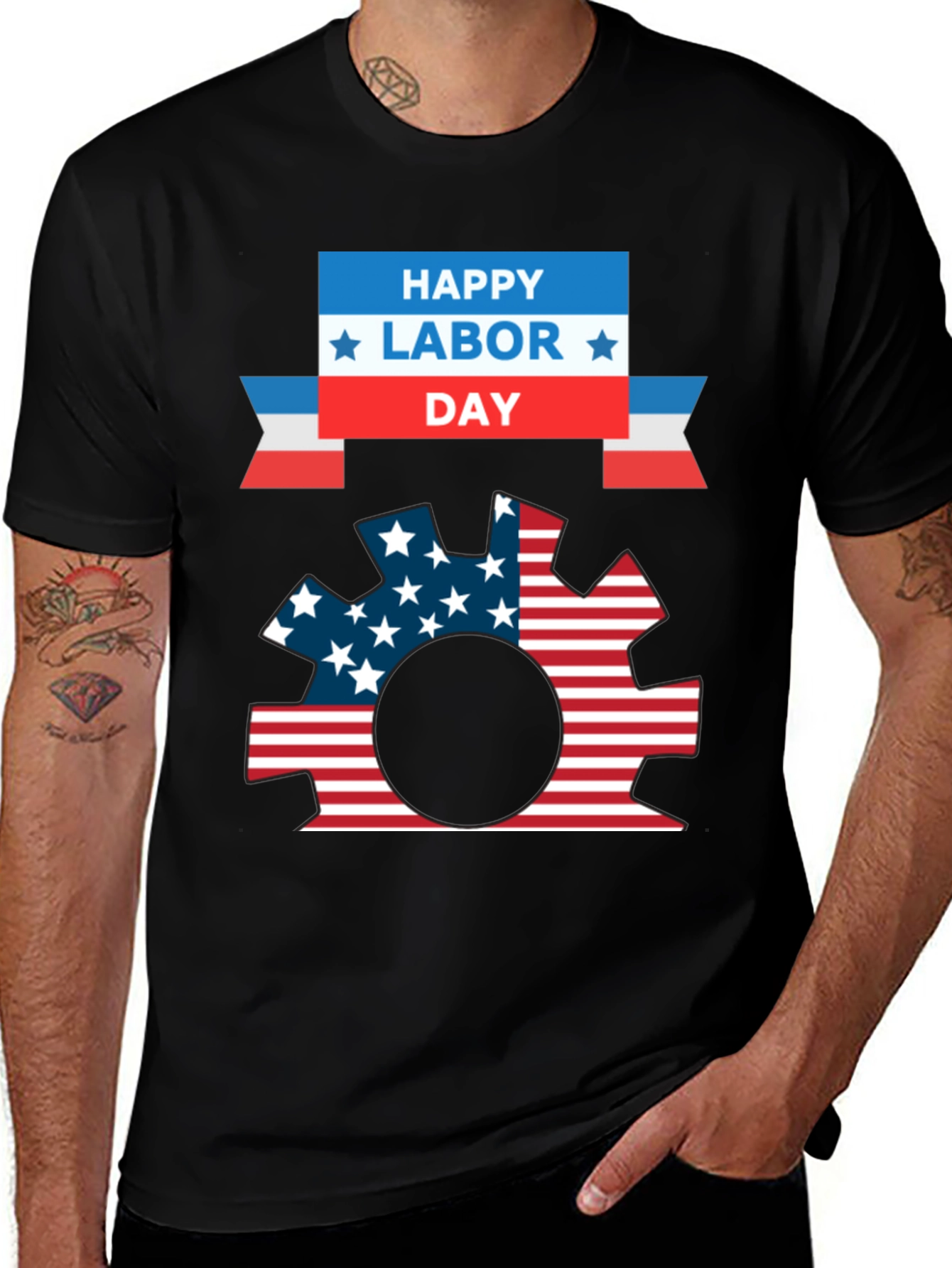 Black Happy Labor Day Patriotic Gear T-Shirt main image