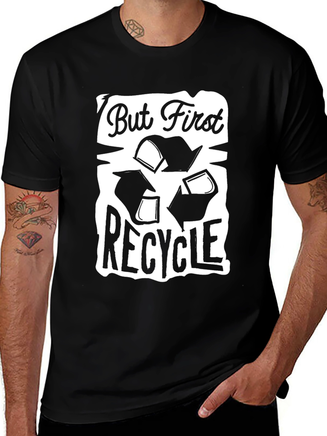 Variant 22 of But First Recycle Graphic T-Shirt - Eco Friendly