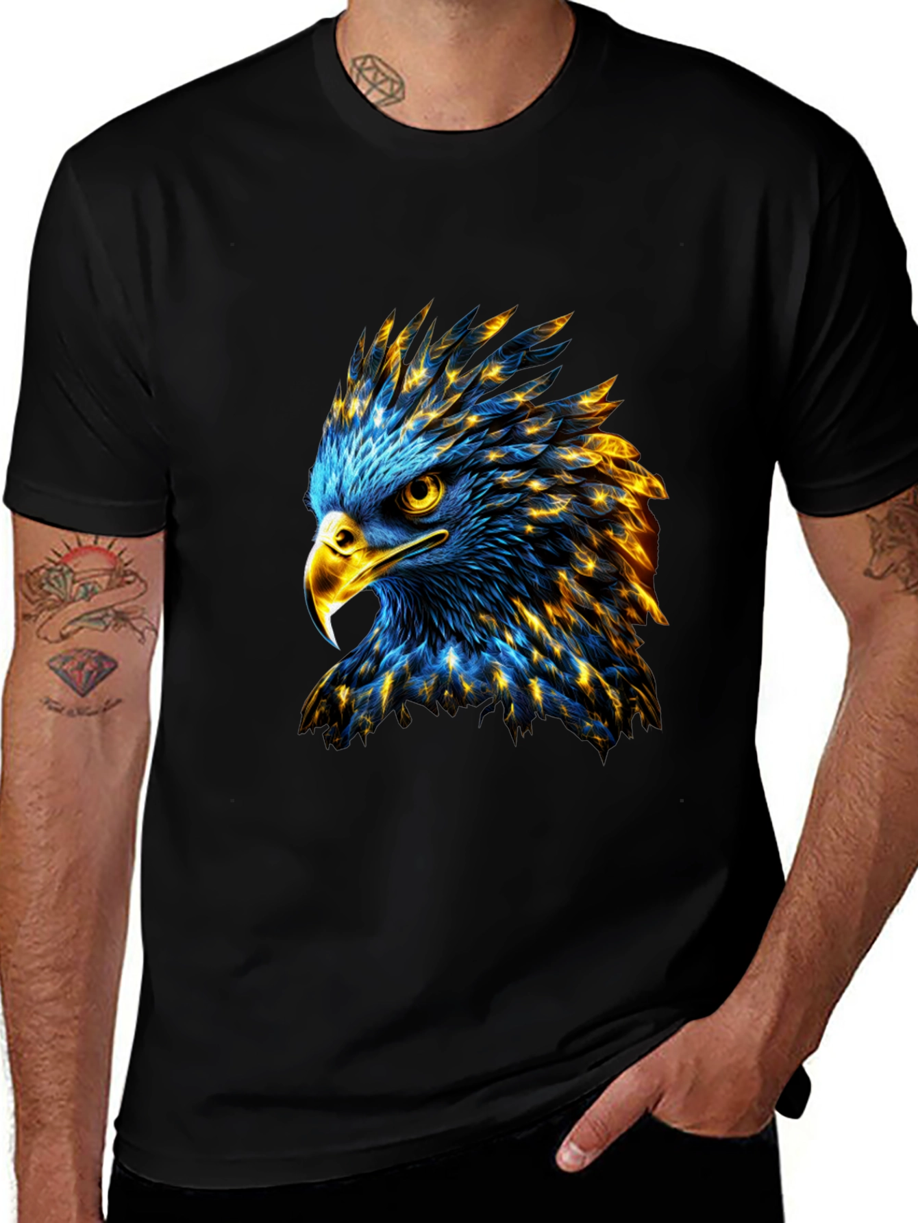 Variant 25 of Bold Eagle Graphic Print Black T-Shirt