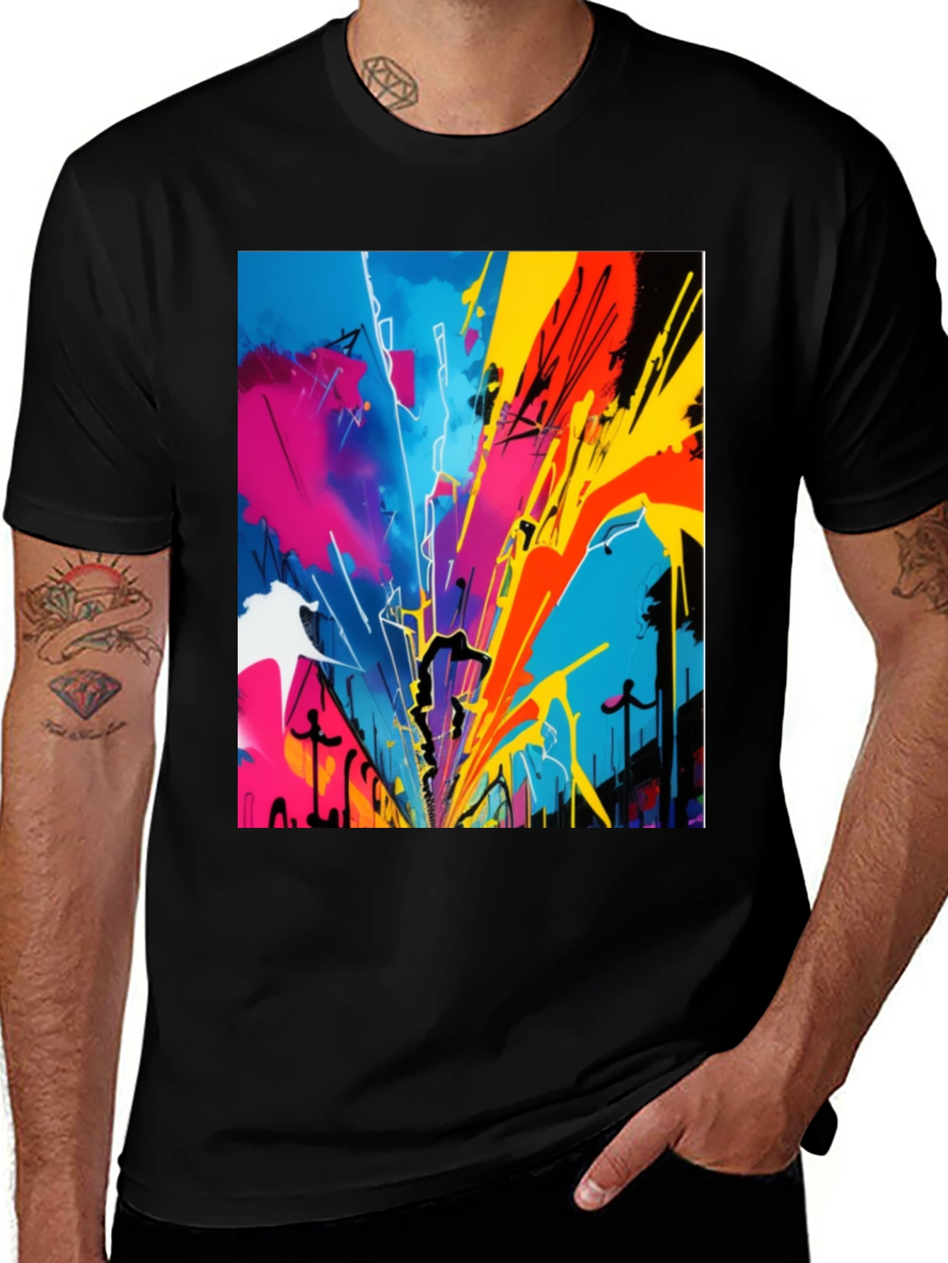 Variant 11 of Abstract Art Tee - Bold Colorful Graphic T-Shirt