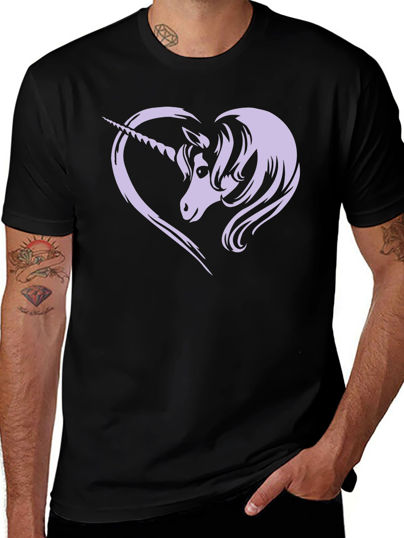 Variant 20 of Unicorn Heart Graphic Tee - Stylish Black T-Shirt