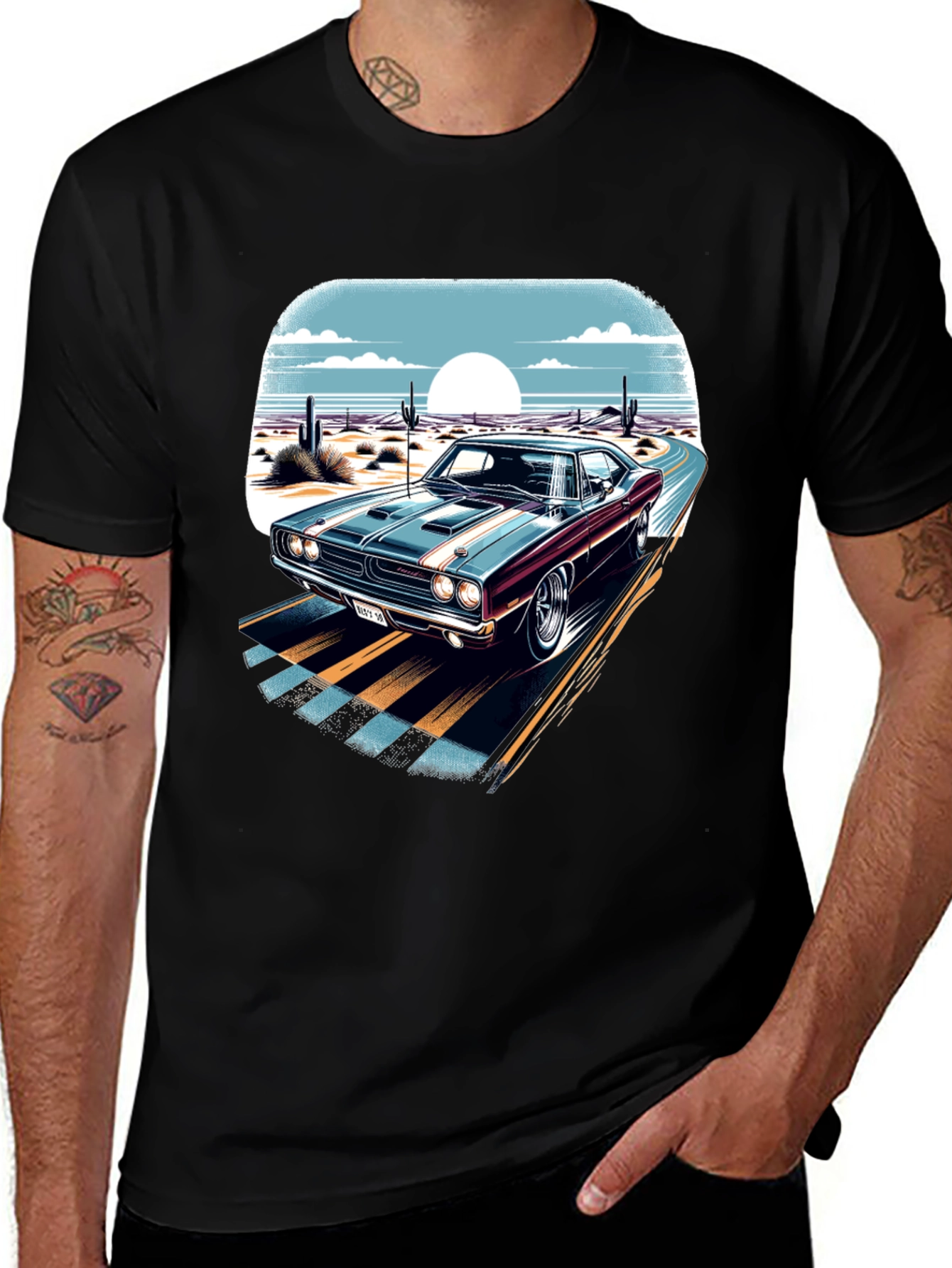 Variant 26 of Classic Car Desert Road T-Shirt