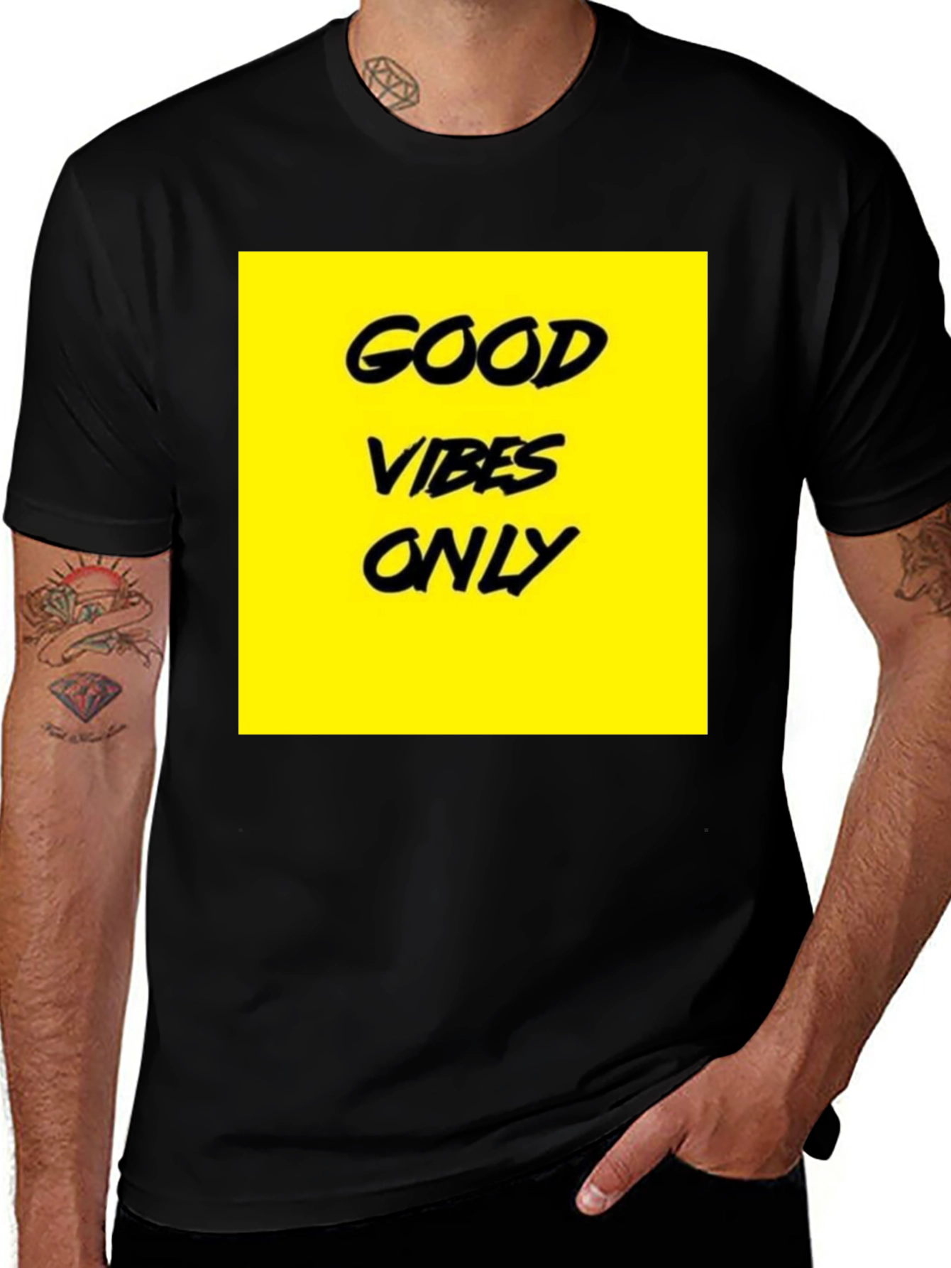 Variant 27 of Good Vibes Only Black Graphic Tee
