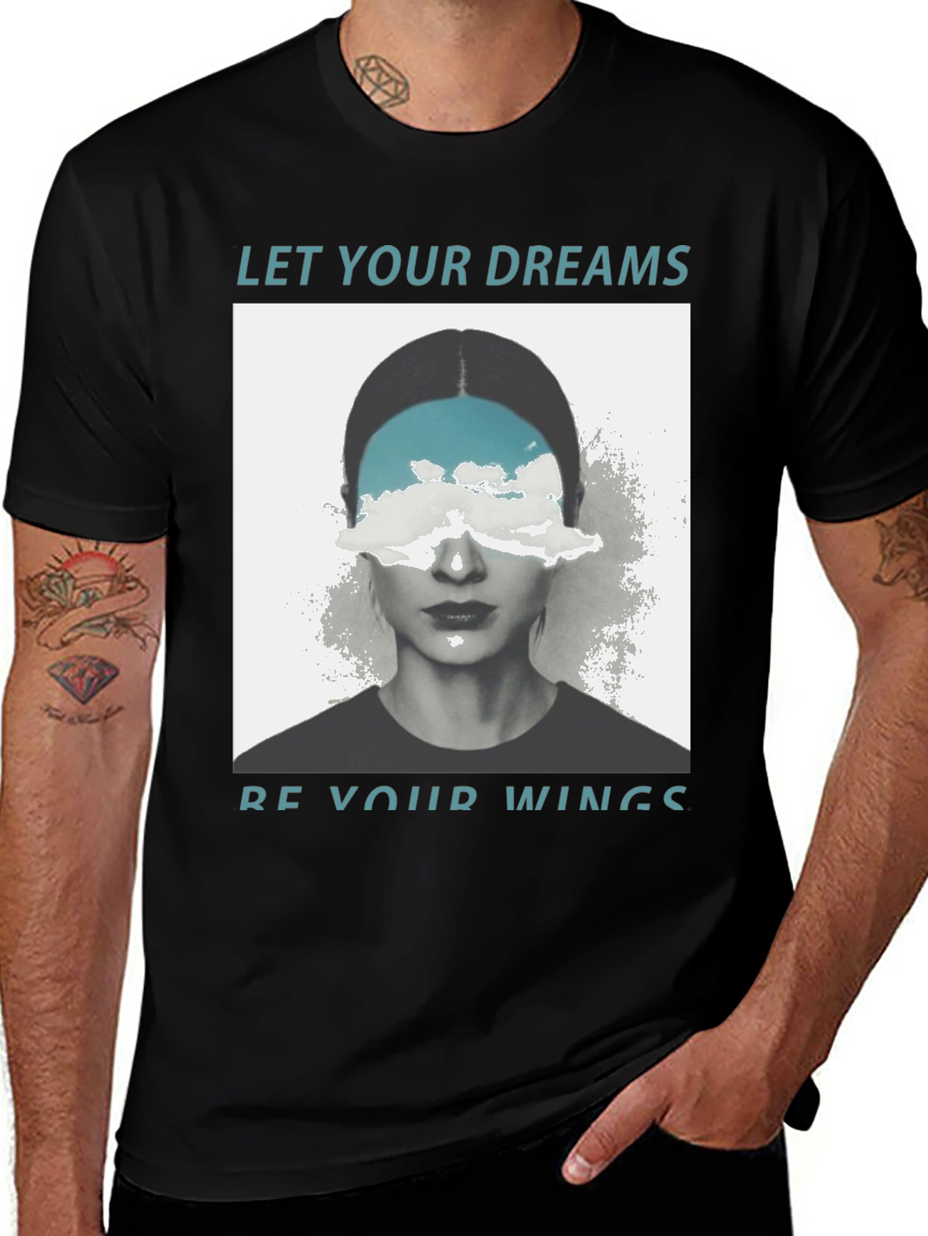 Variant 22 of Dream Wings Graphic Tee - Unisex Black T-Shirt