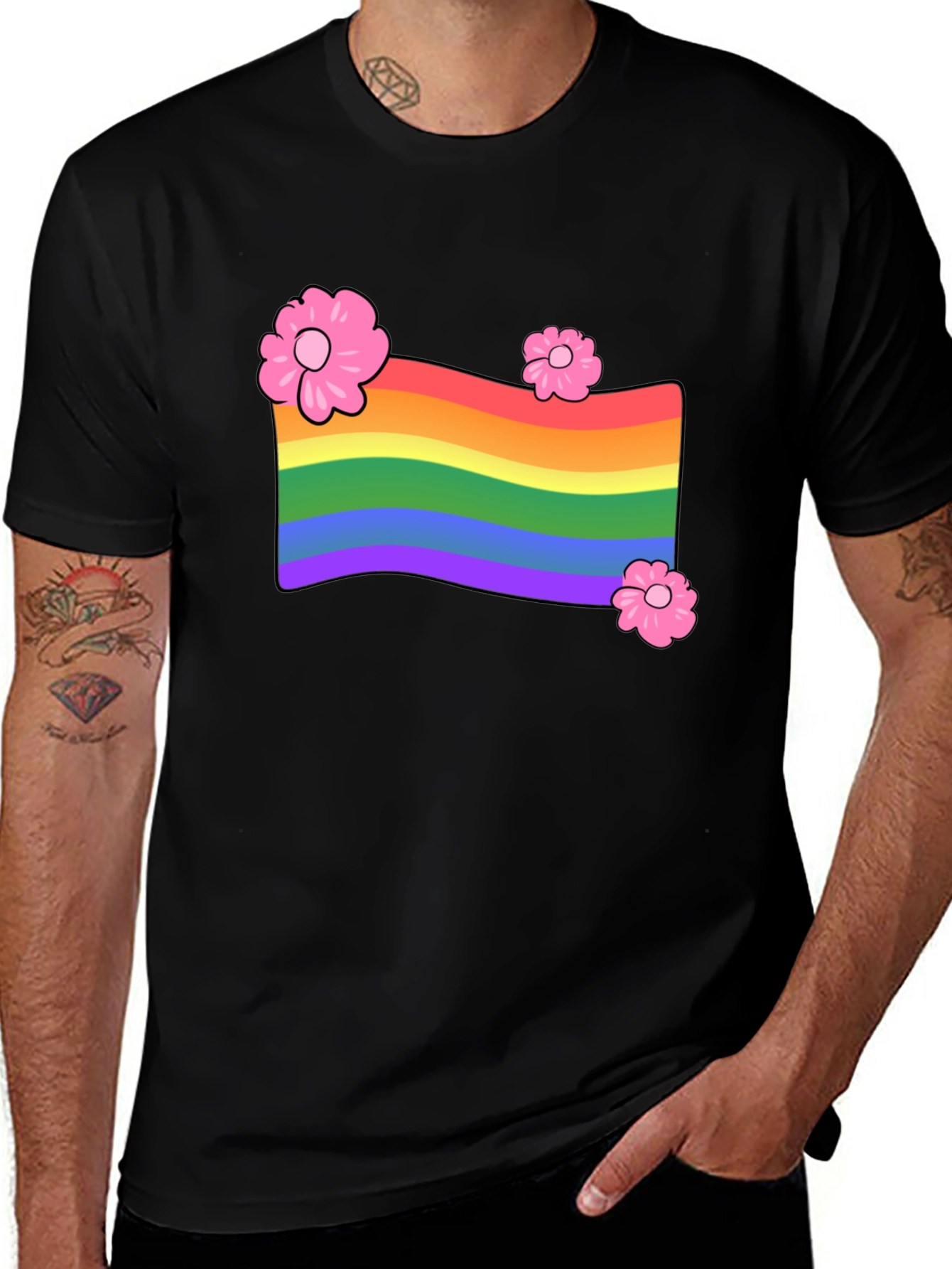 Variant 16 of Rainbow Flower T-Shirt - Pride LGBTQ Graphic Tee