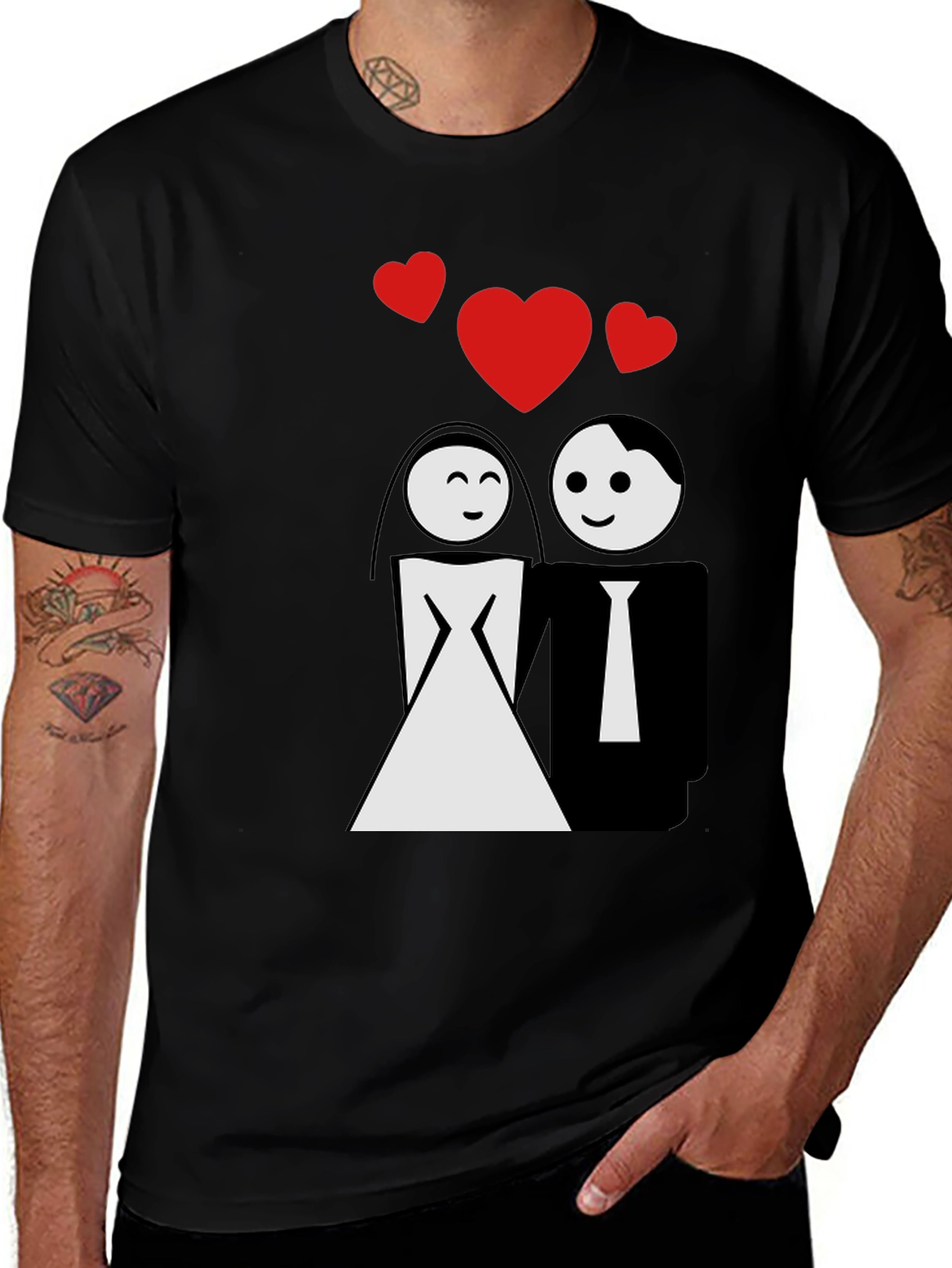 Variant 17 of Bride & Groom Graphic T-Shirt - Wedding Love Tee