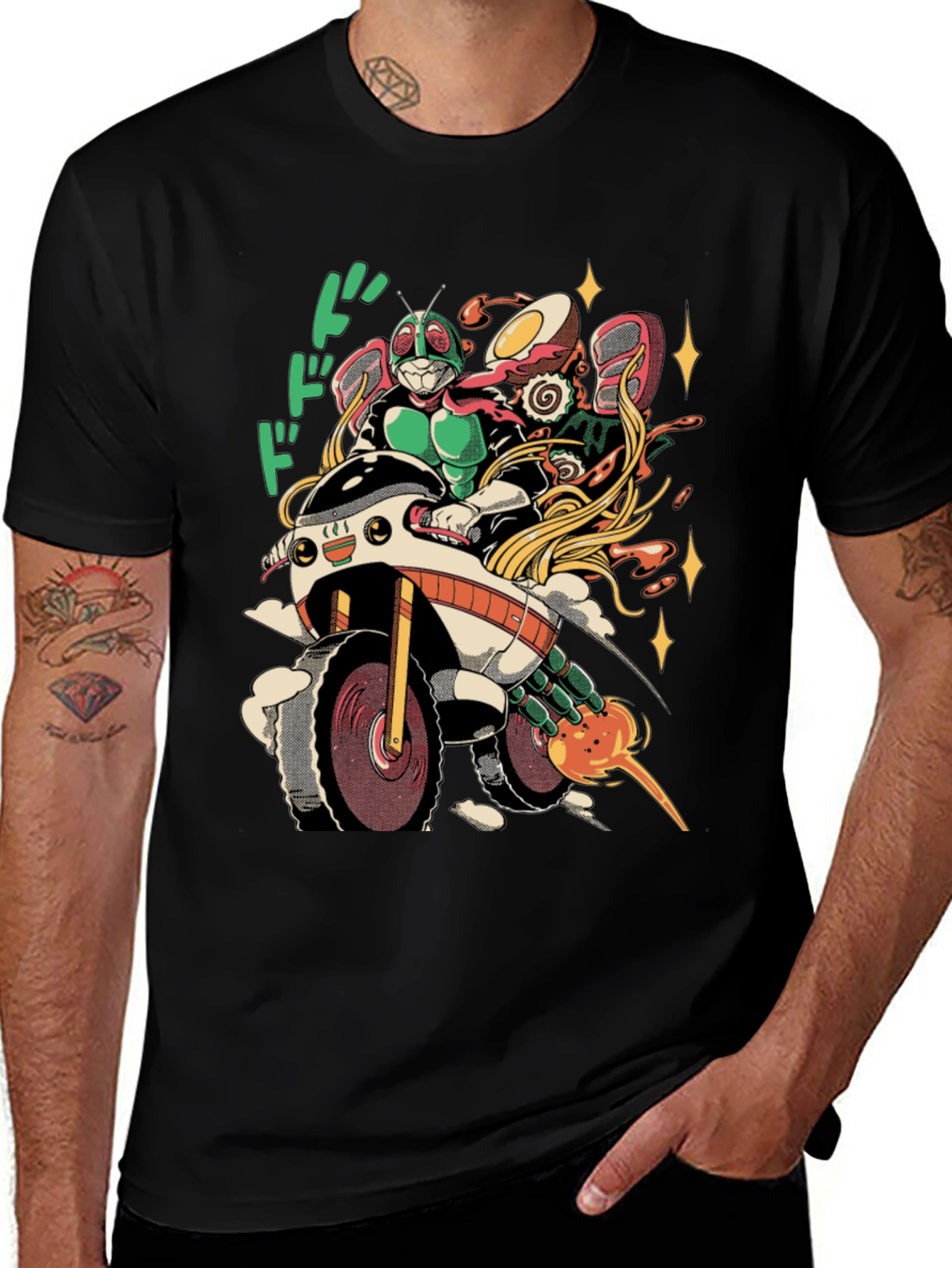 Black Kamen Rider Ramen Run T-Shirt main image