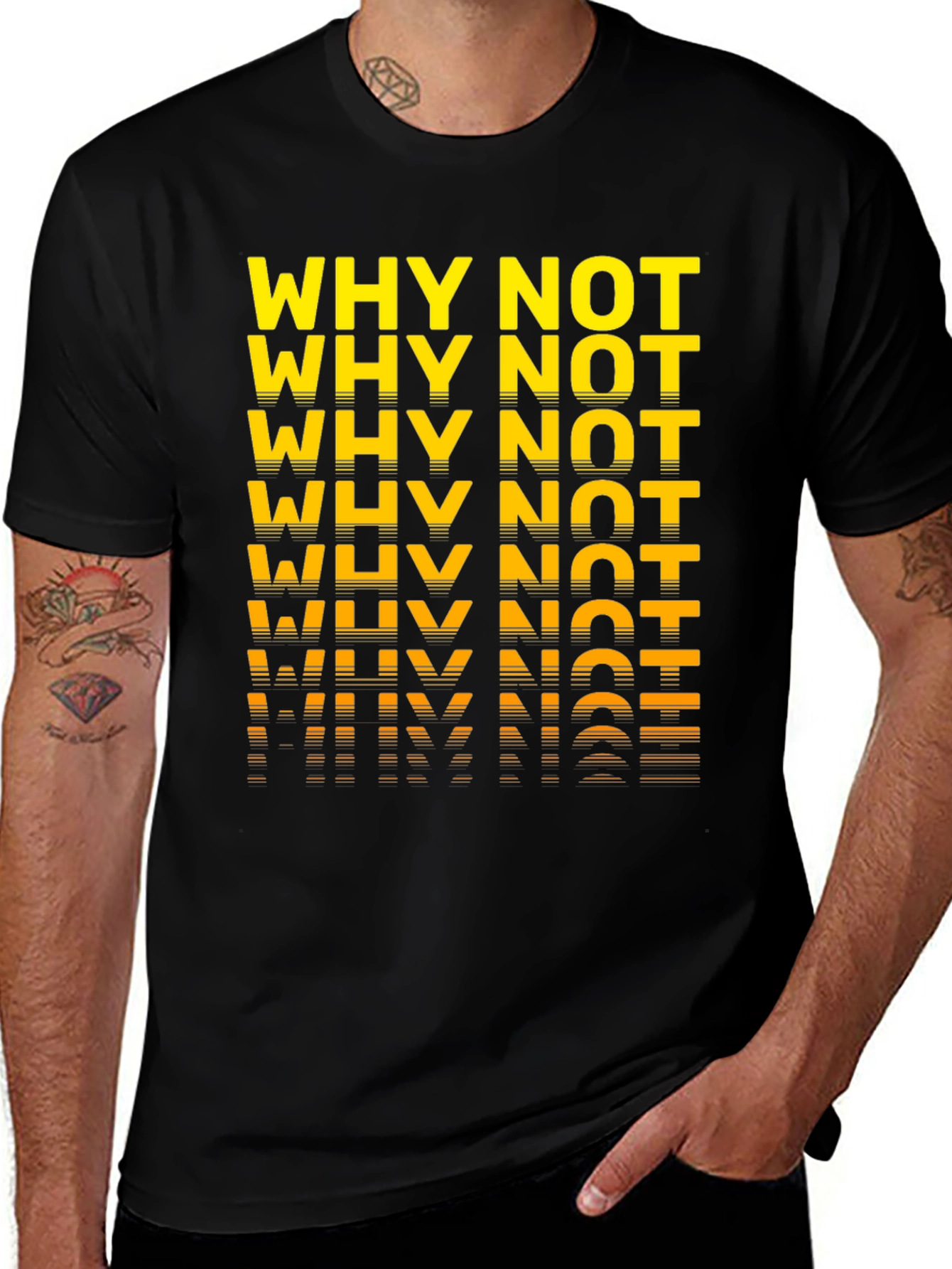 Black Why Not? Graphic T-Shirt - Bold & Stylish main image