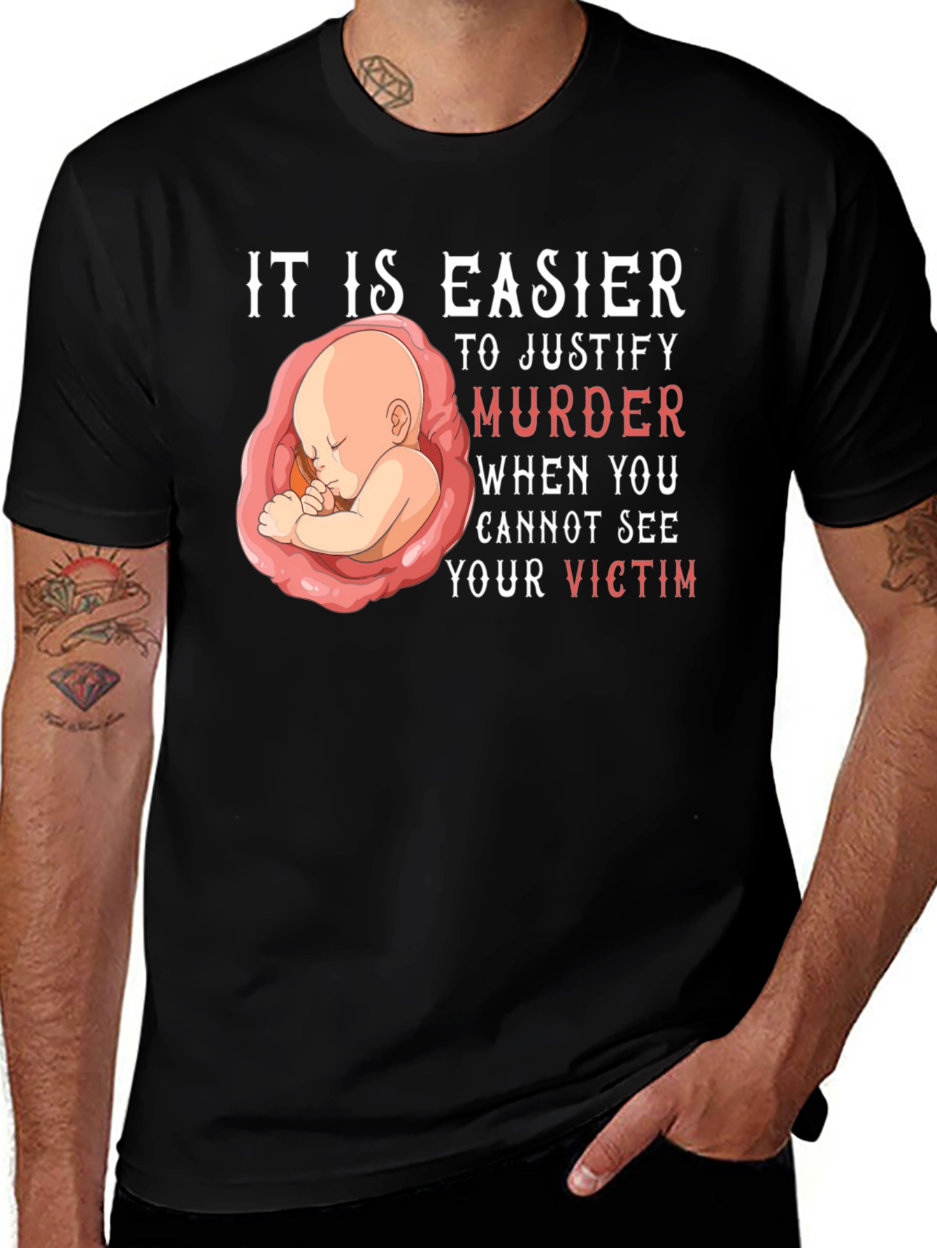 Variant 4 of Pro-Life Fetus Graphic T-Shirt