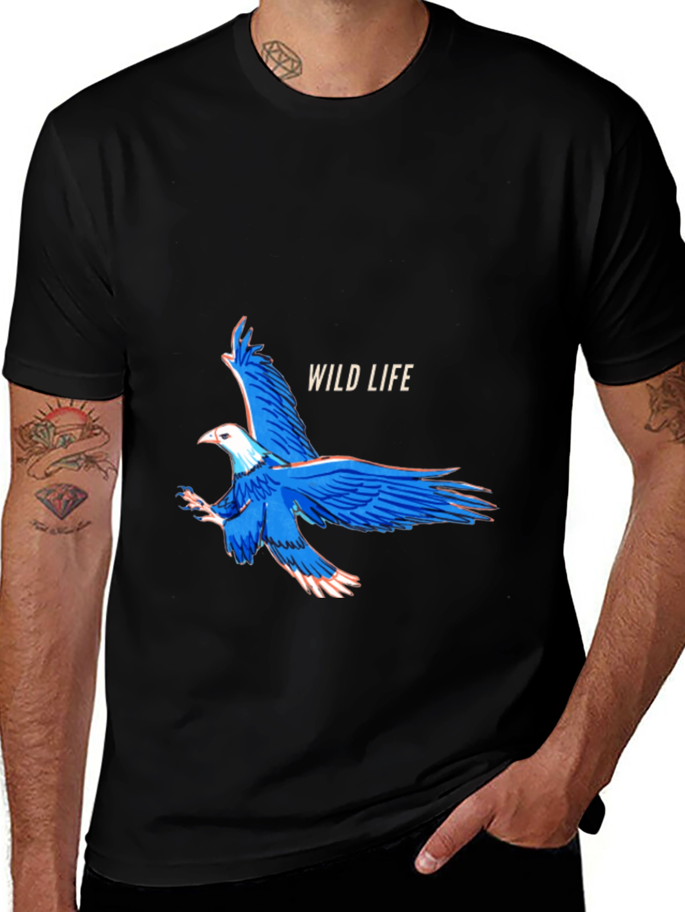 Variant 5 of Wildlife Eagle Graphic Black T-Shirt