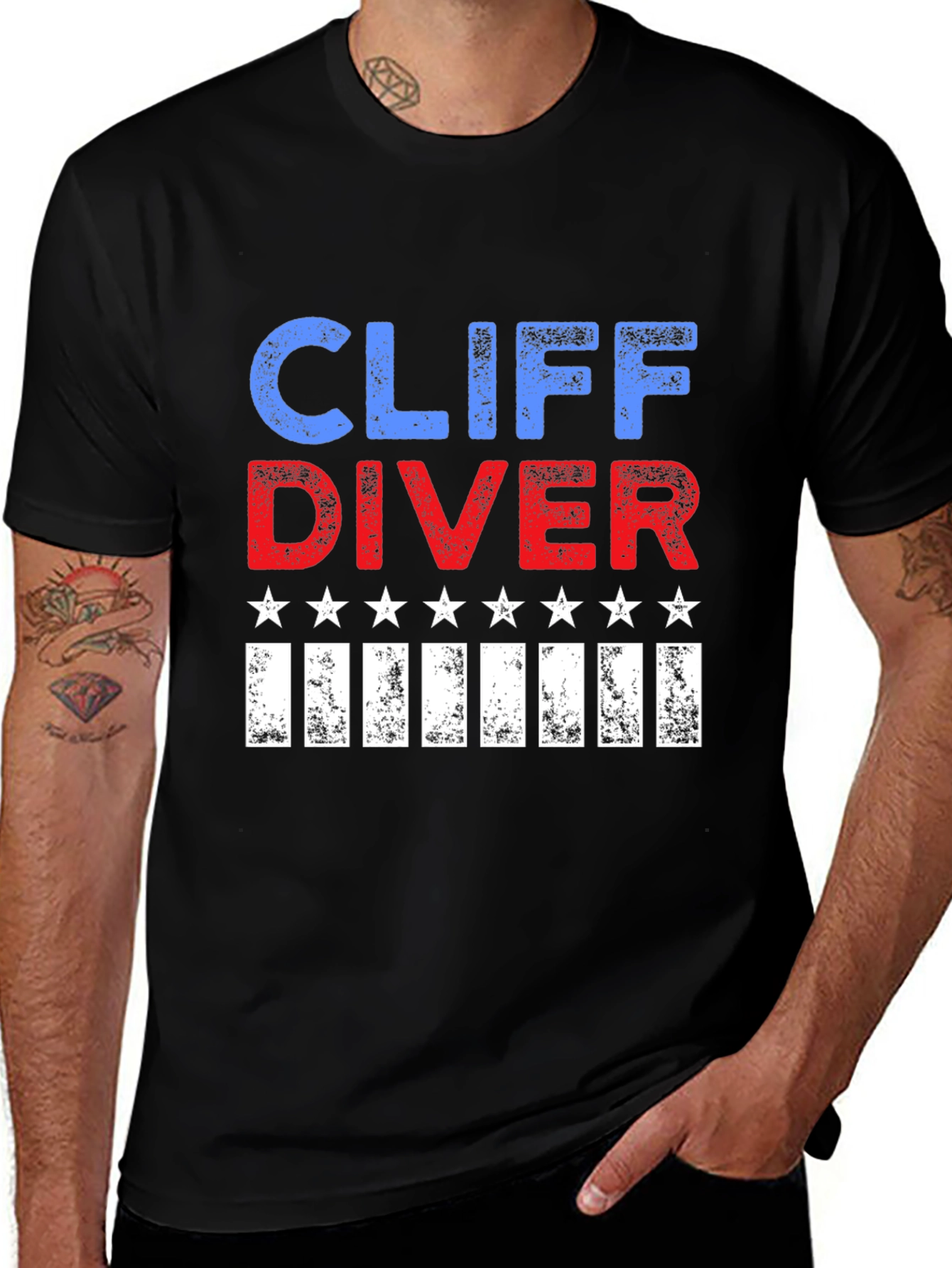 Variant 2 of Cliff Diver Patriotic T-Shirt