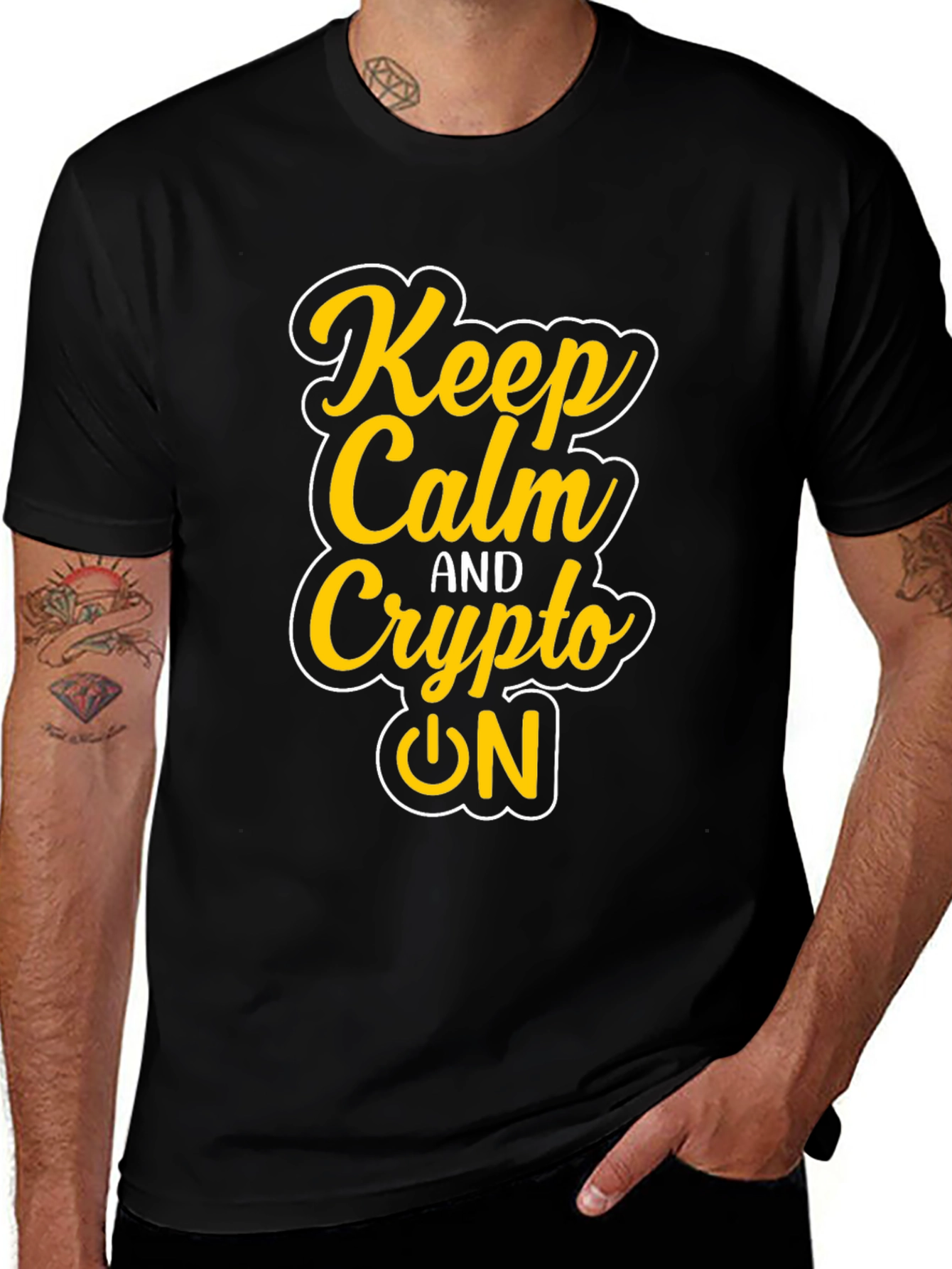 Variant 27 of Keep Calm and Crypto On Black T-Shirt