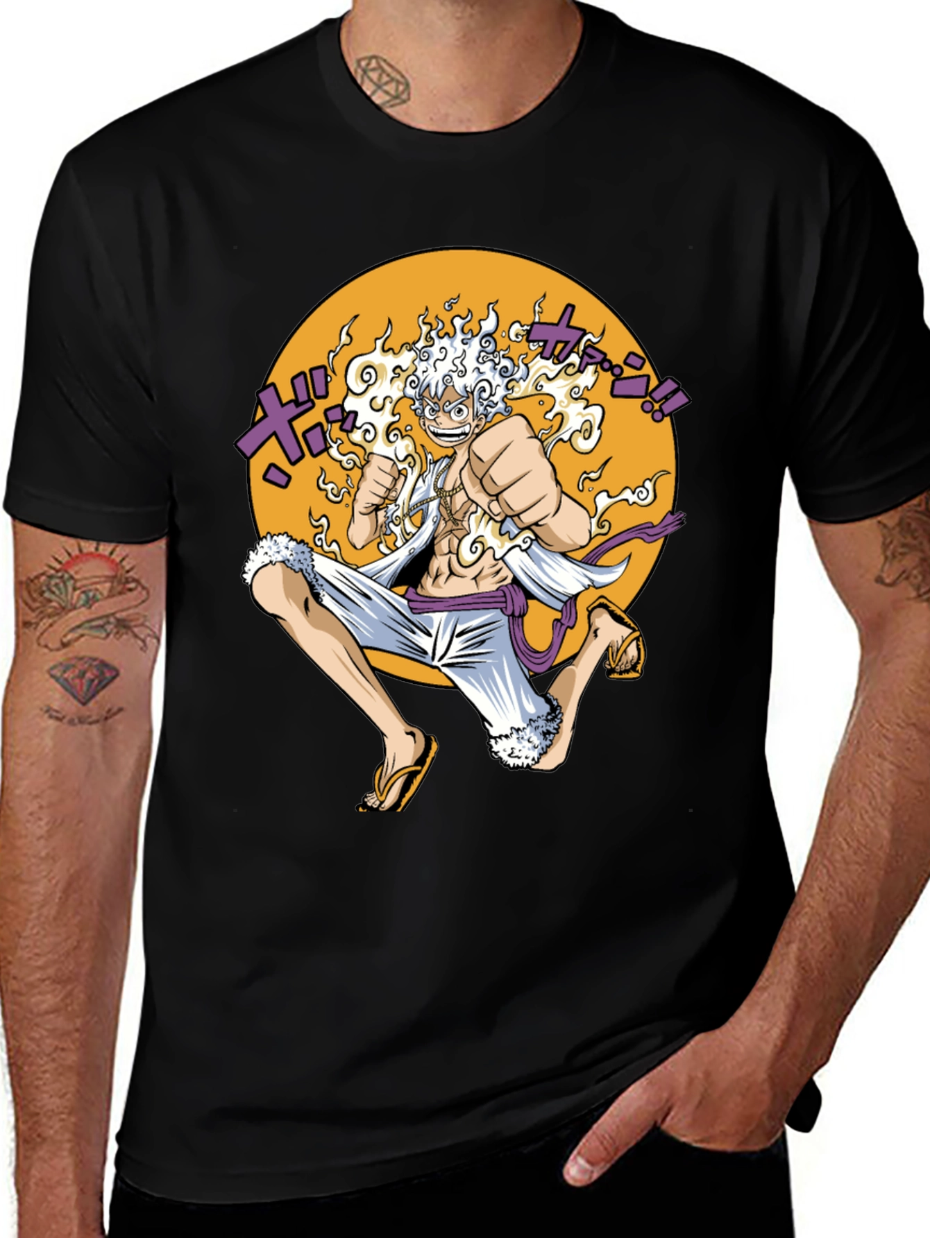 Variant 5 of Anime Character Graphic Black T-Shirt
