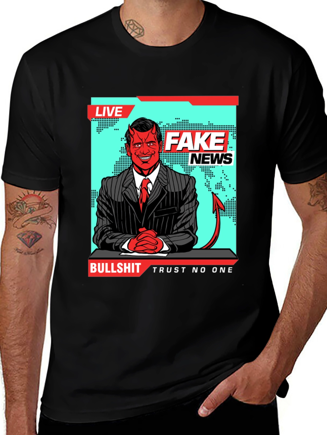 Variant 10 of Fake News Devil T-Shirt - Trust No One