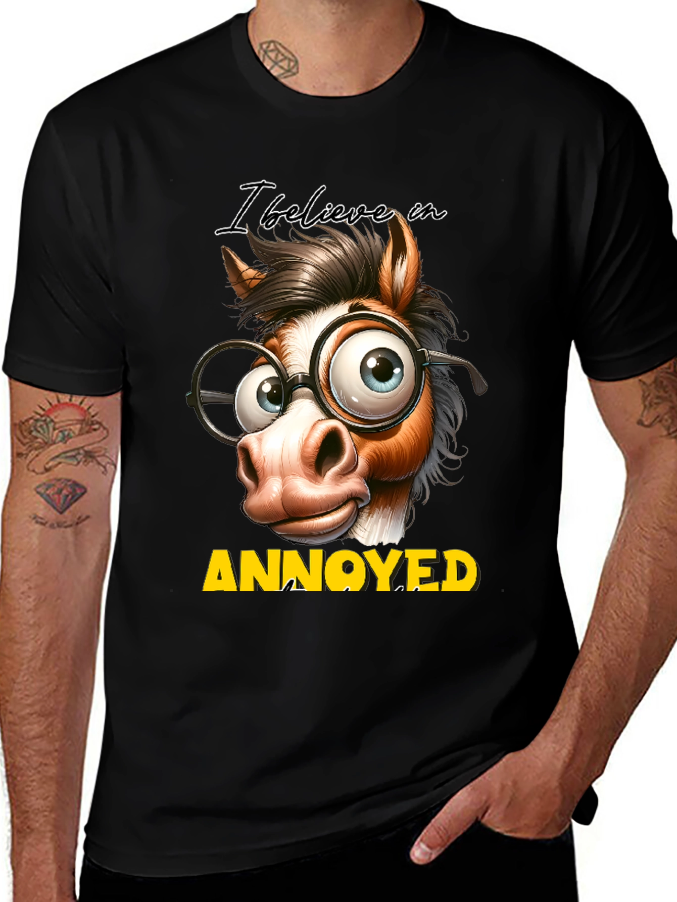 Variant 22 of Annoyed Horse T-Shirt - Funny Animal Graphic Tee