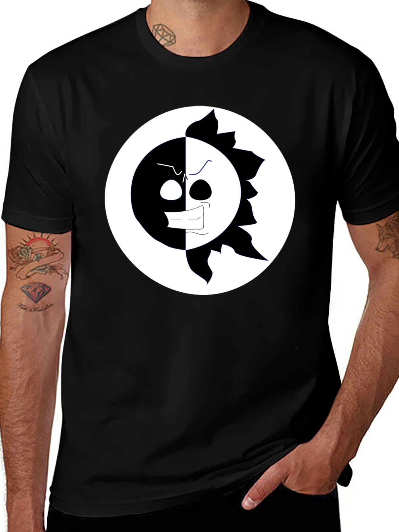 Variant 3 of Yin Yang Sun Black T-Shirt