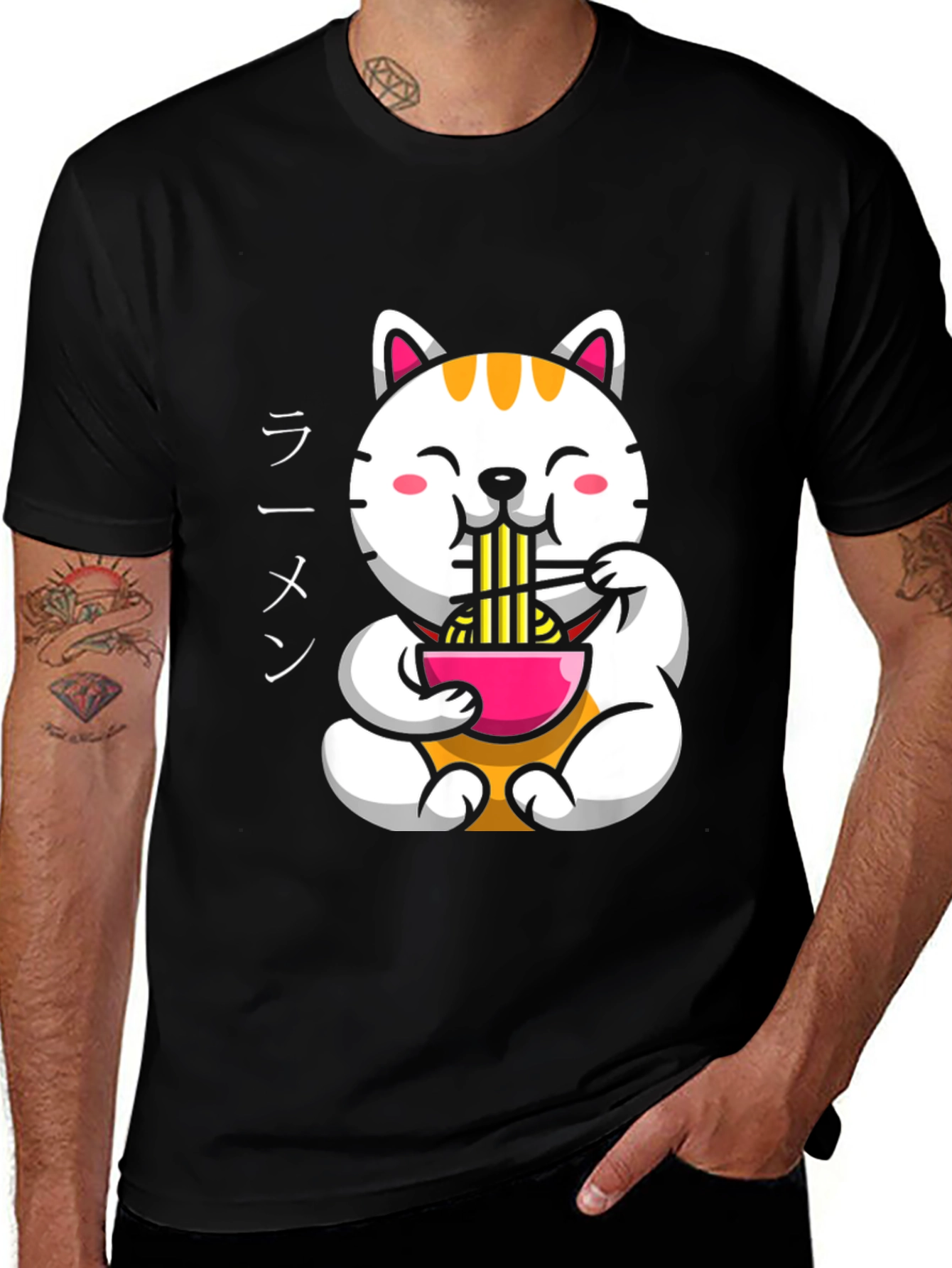 Variant 20 of Ramen Cat T-Shirt - Cute Anime Style