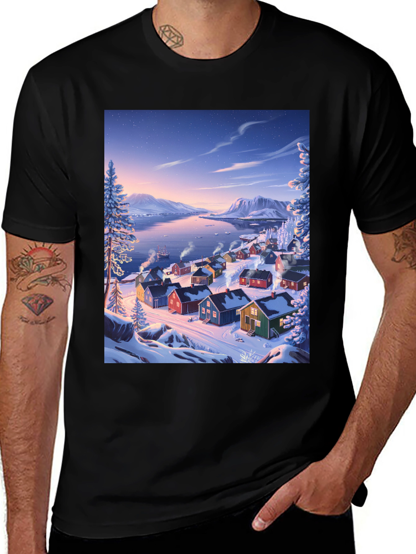 Variant 3 of Winter Village Graphic Tee - Cozy Comfort