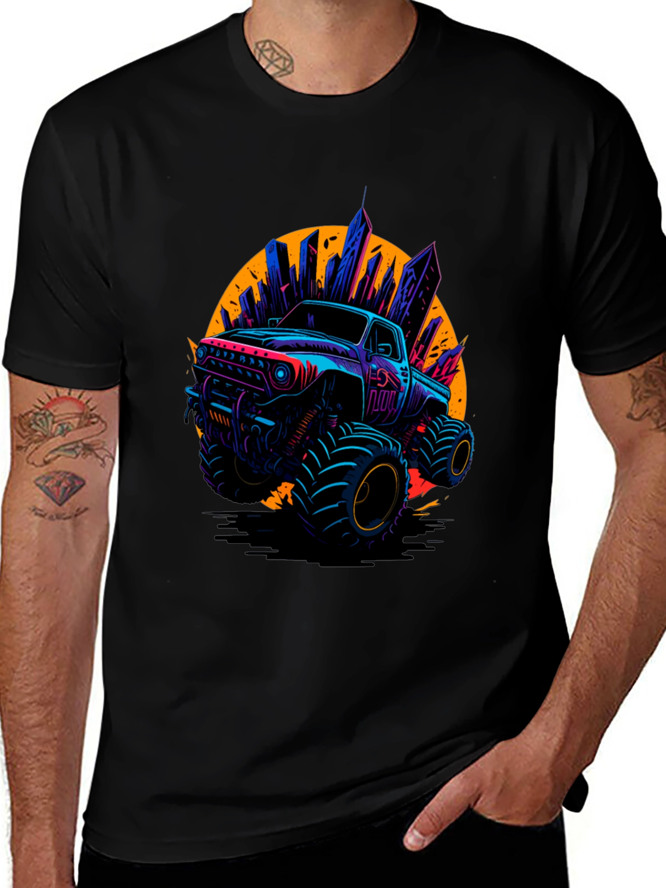 Variant 20 of Monster Truck Graphic Tee - Cityscape Design