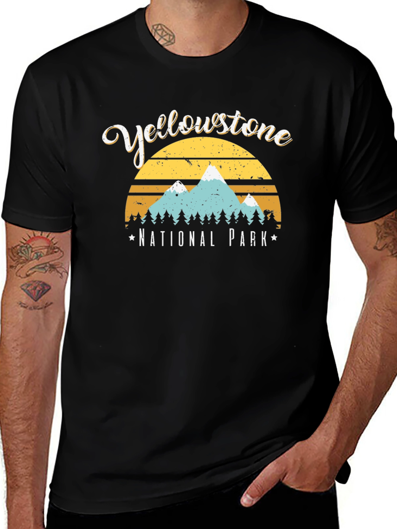 Variant 18 of Yellowstone National Park Graphic Tee - Black