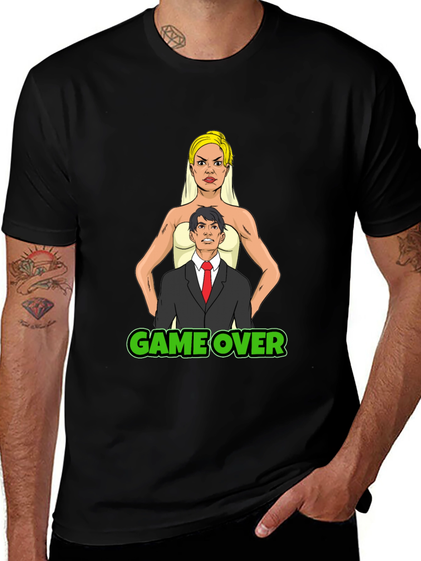 Variant 15 of Game Over Bride & Groom T-Shirt - Funny Wedding Tee