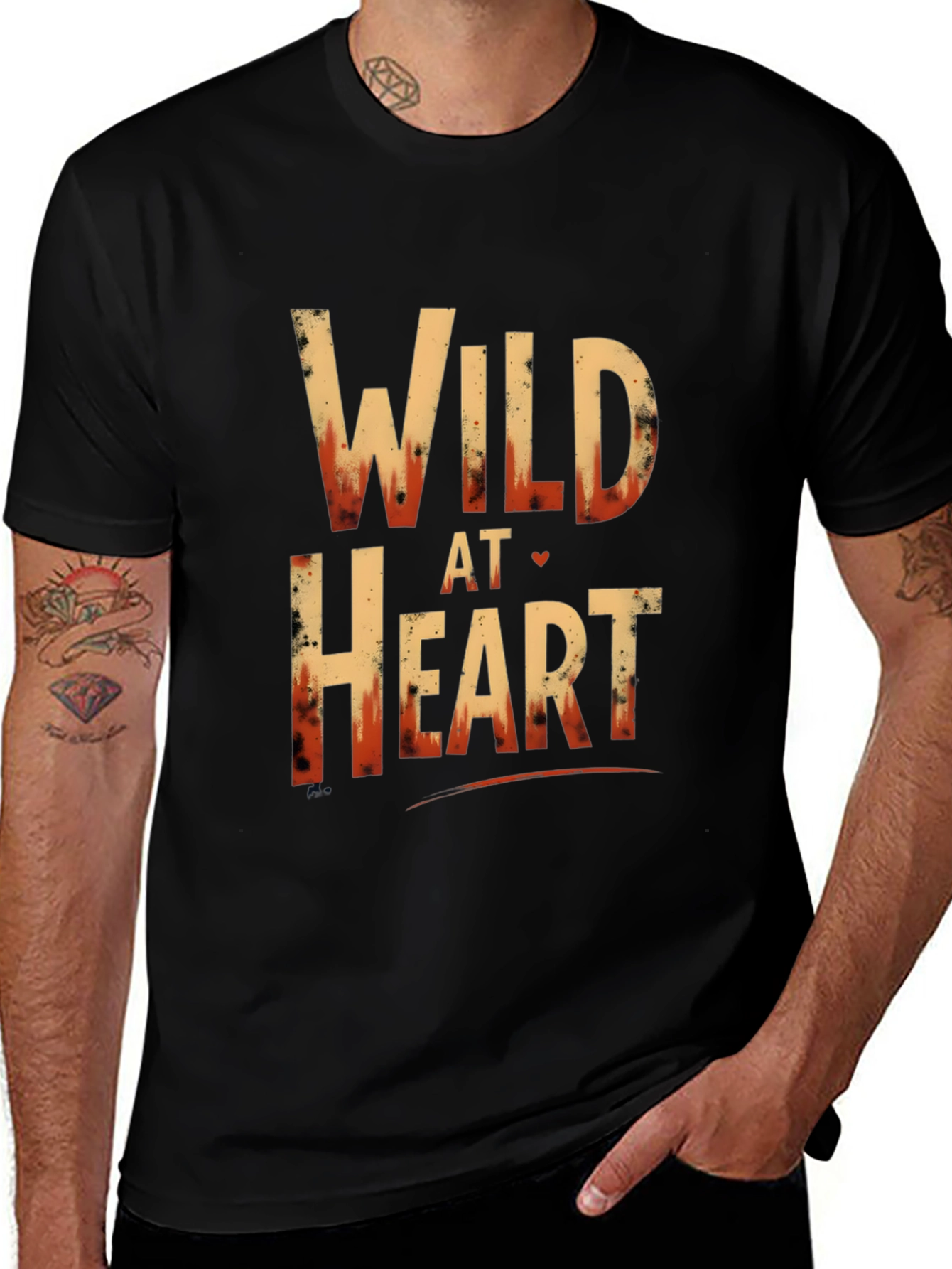 Variant 26 of Wild At Heart Graphic Tee - Trendy Black T-Shirt