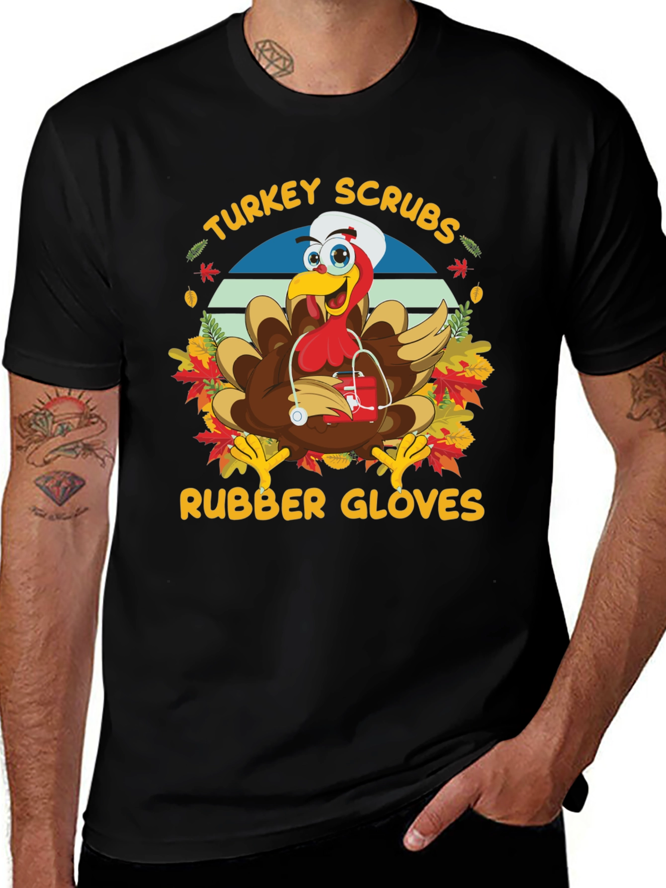 Variant 16 of Turkey Scrubs Rubber Gloves T-Shirt