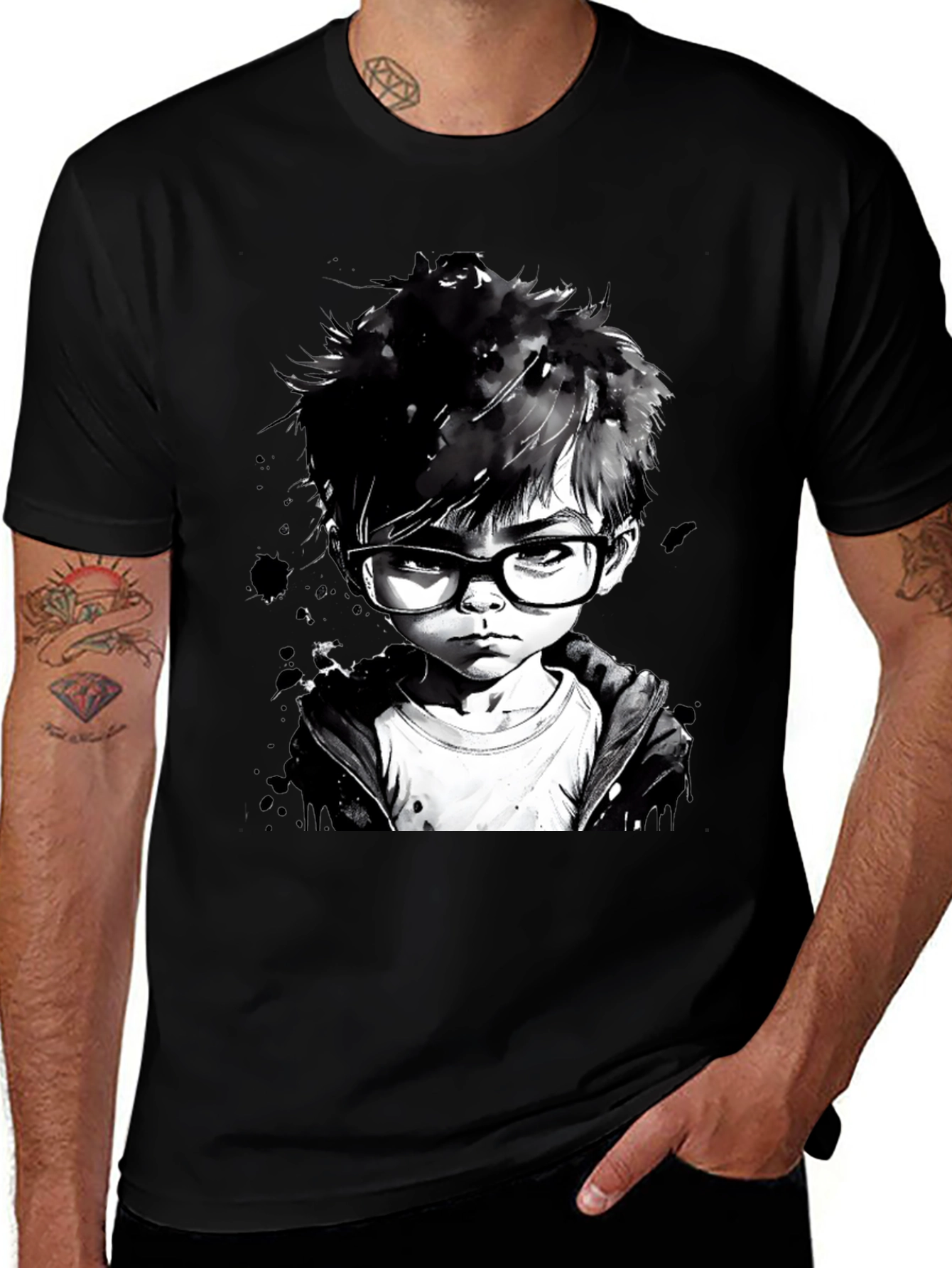Grumpy Kid Black T-Shirt - Unique Graphic Tee